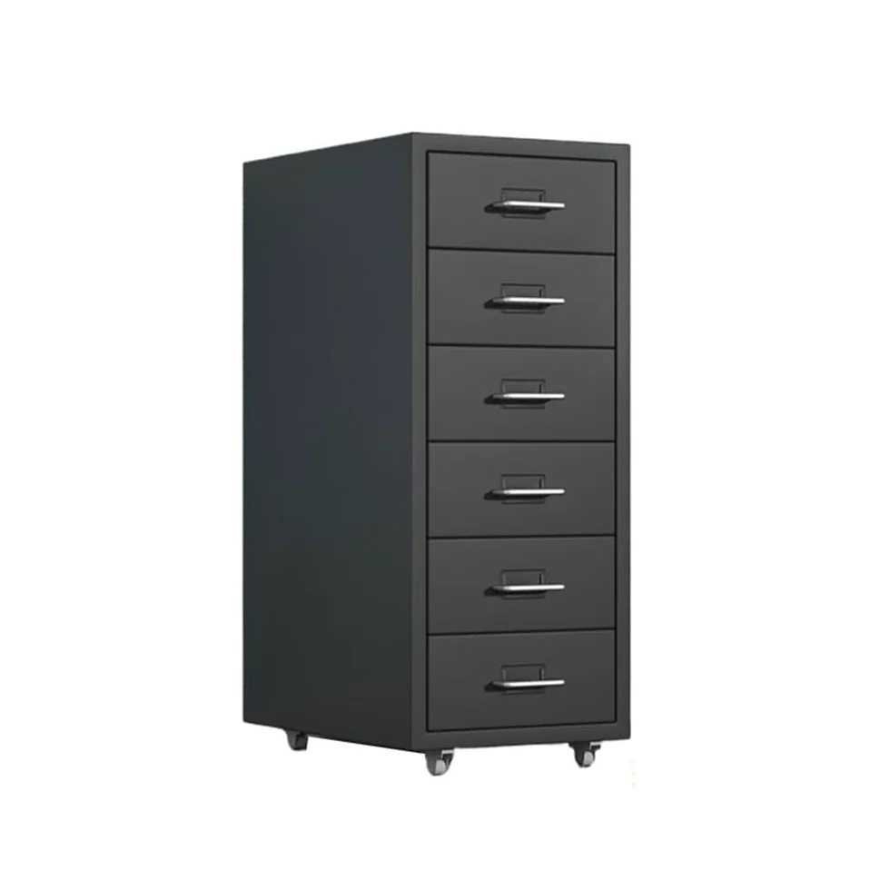 Gabinetto dell'ufficio Cassettiera in acciaio laminato a freddo addensato 6 strati di armadietti grande capacità Armadietti for ufficio Armadietto for l'organizzazione dei dati multifunzionale(Nero)