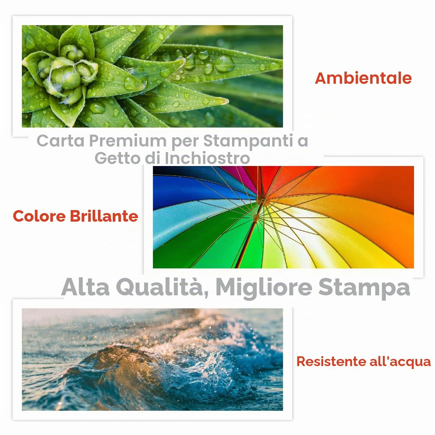 KOALA Carta fotografica lucida A4 200g/m² 100 fogli per stampante a getto d'inchiostro Canon HP Epson