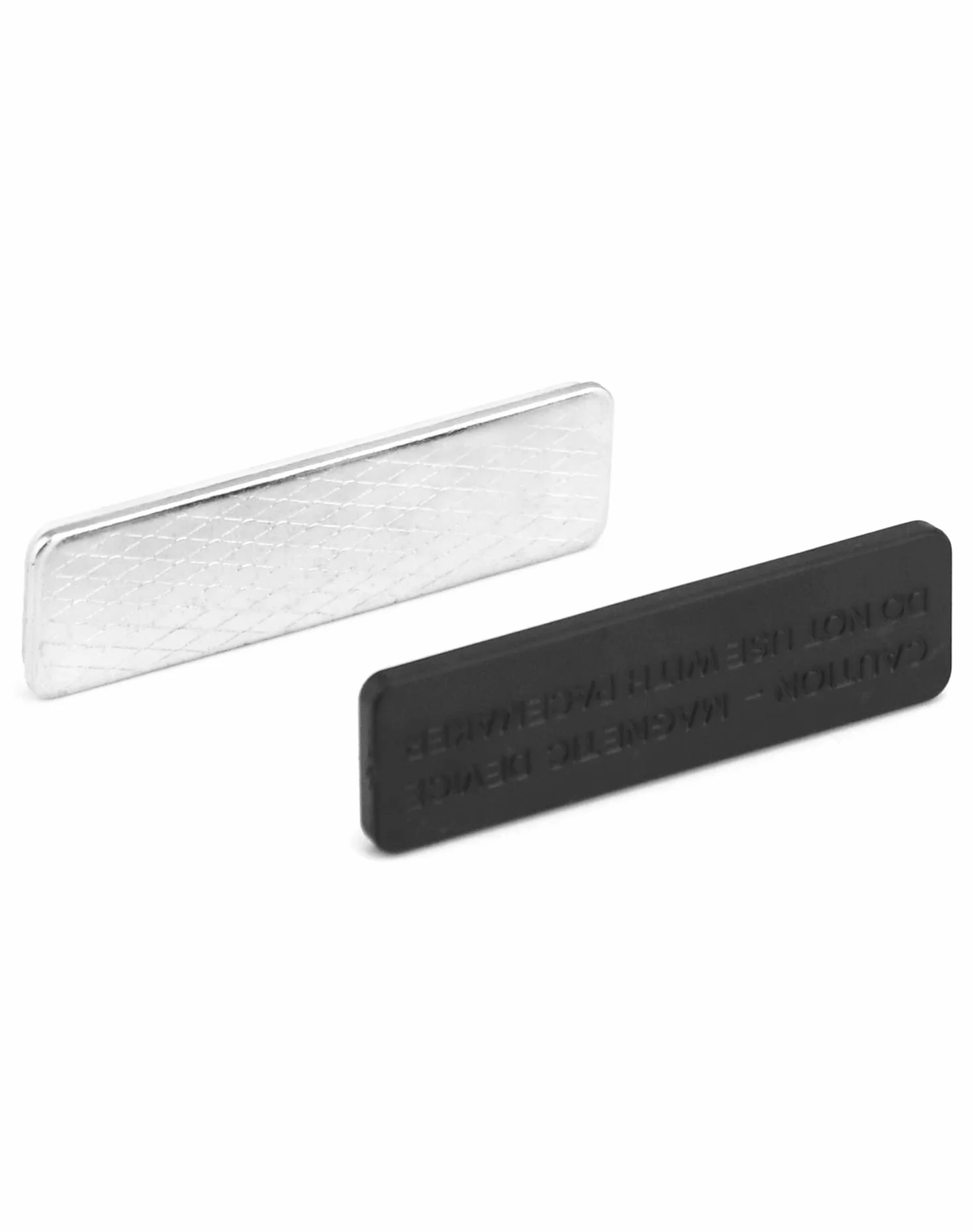 QWORK 12 Pezzi Porta Badge Magnetico 45*13mm Nero con 3 Potenti Magneti Nastro Adesivo 3M