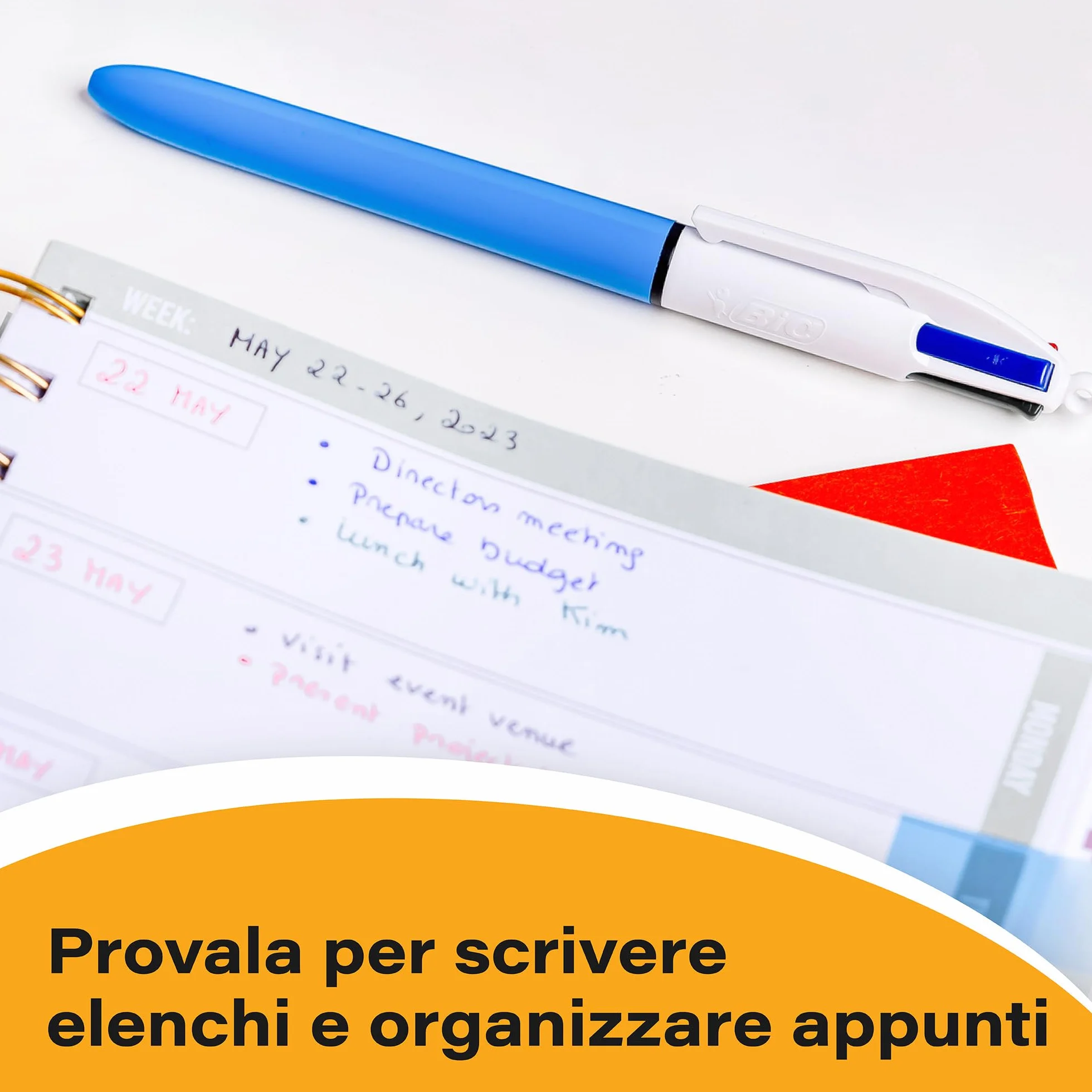 BIC 4Colori Fun, Penne a Sfera Multicolore a Scatto, Inchiostri Classici e Pastello, 3 Unità
