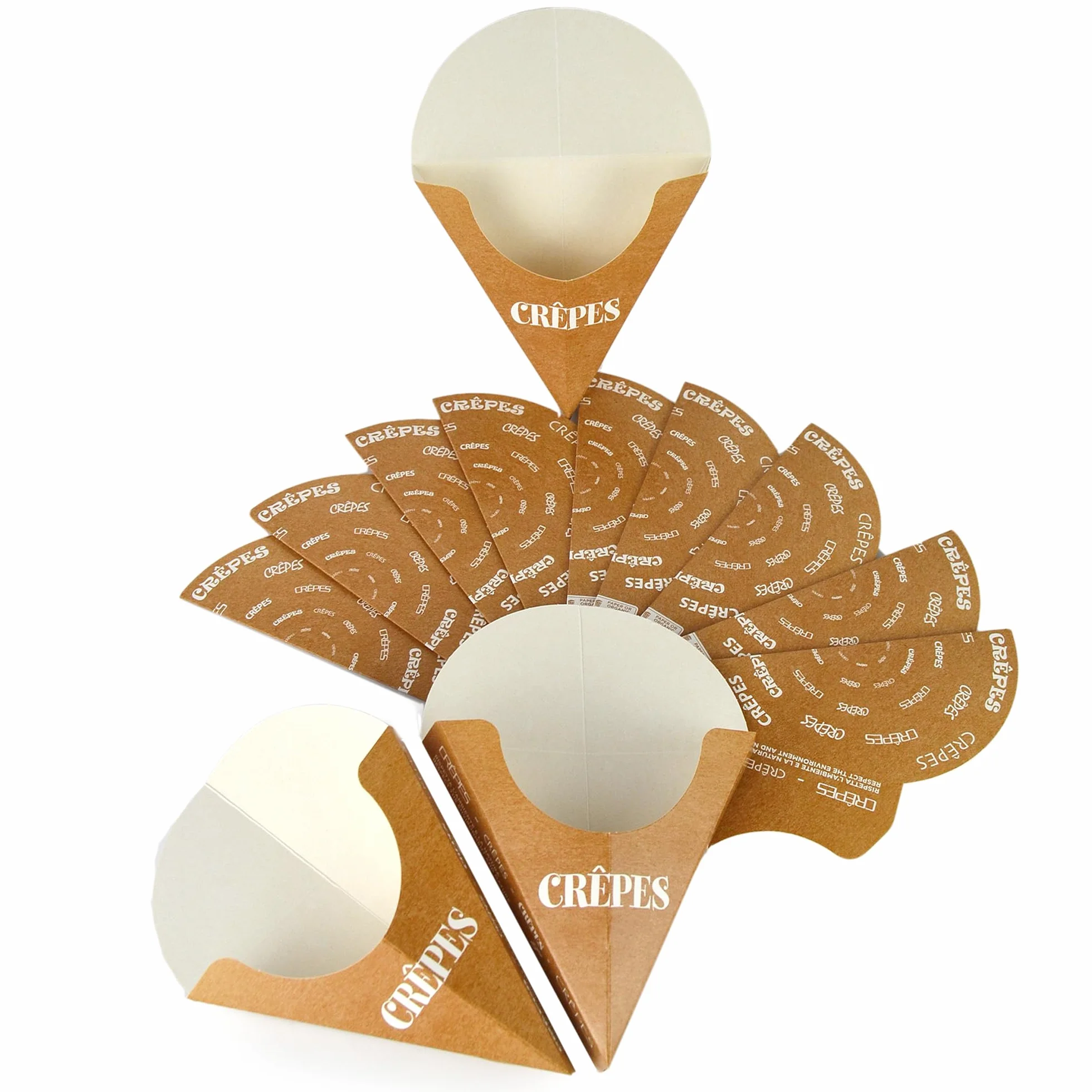 PZ 100 CONTENITORE PORTA CREPES PIEGHEVOLE IN CARTA ALIMENTARE ASTUCCIO PER CREPES TAKE AWAY