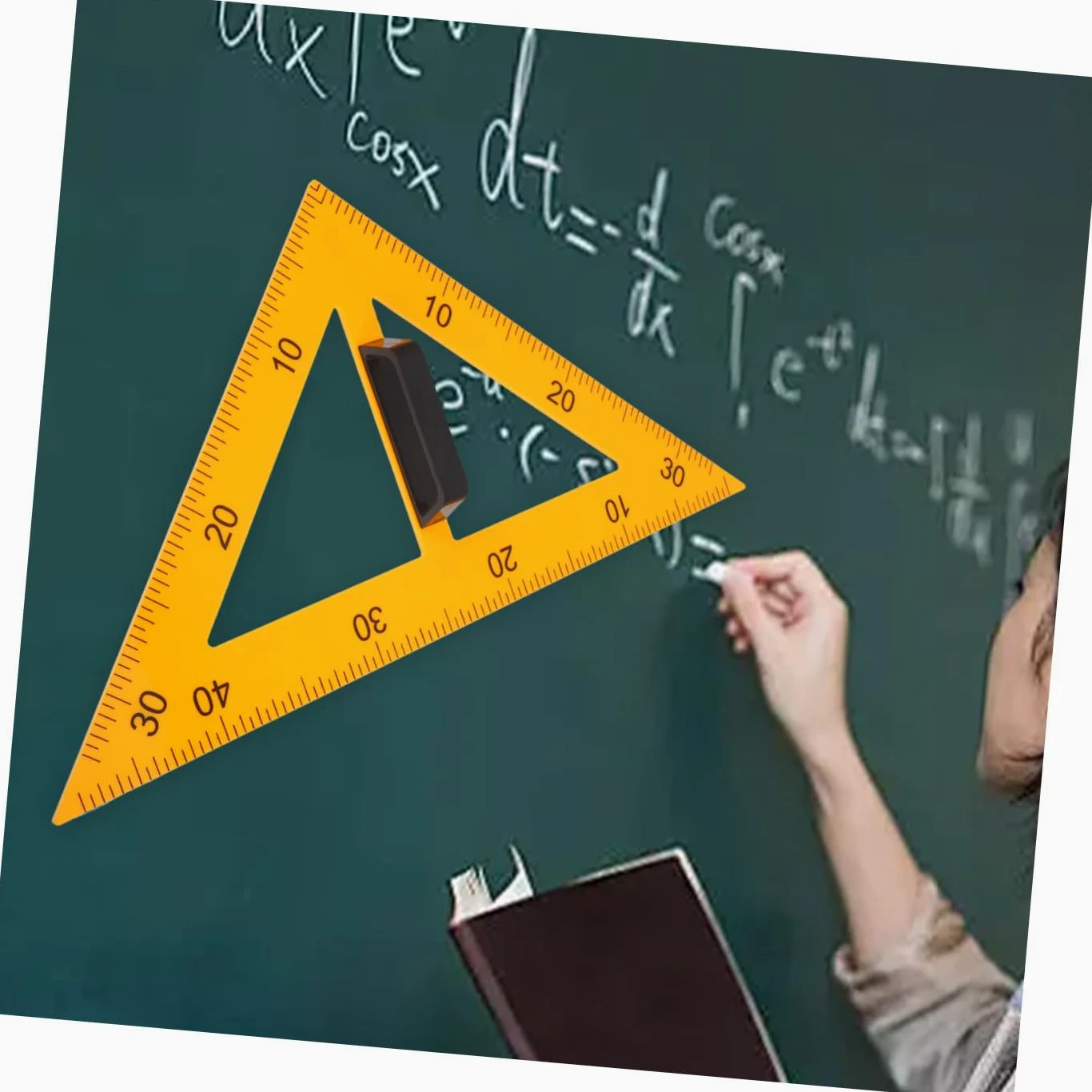 Angoily 3 Pezzi Righello Didattico con Rimovibile in Plastica Resistenza per Insegnamento Matematica e Geometria per Insegnanti e Studenti