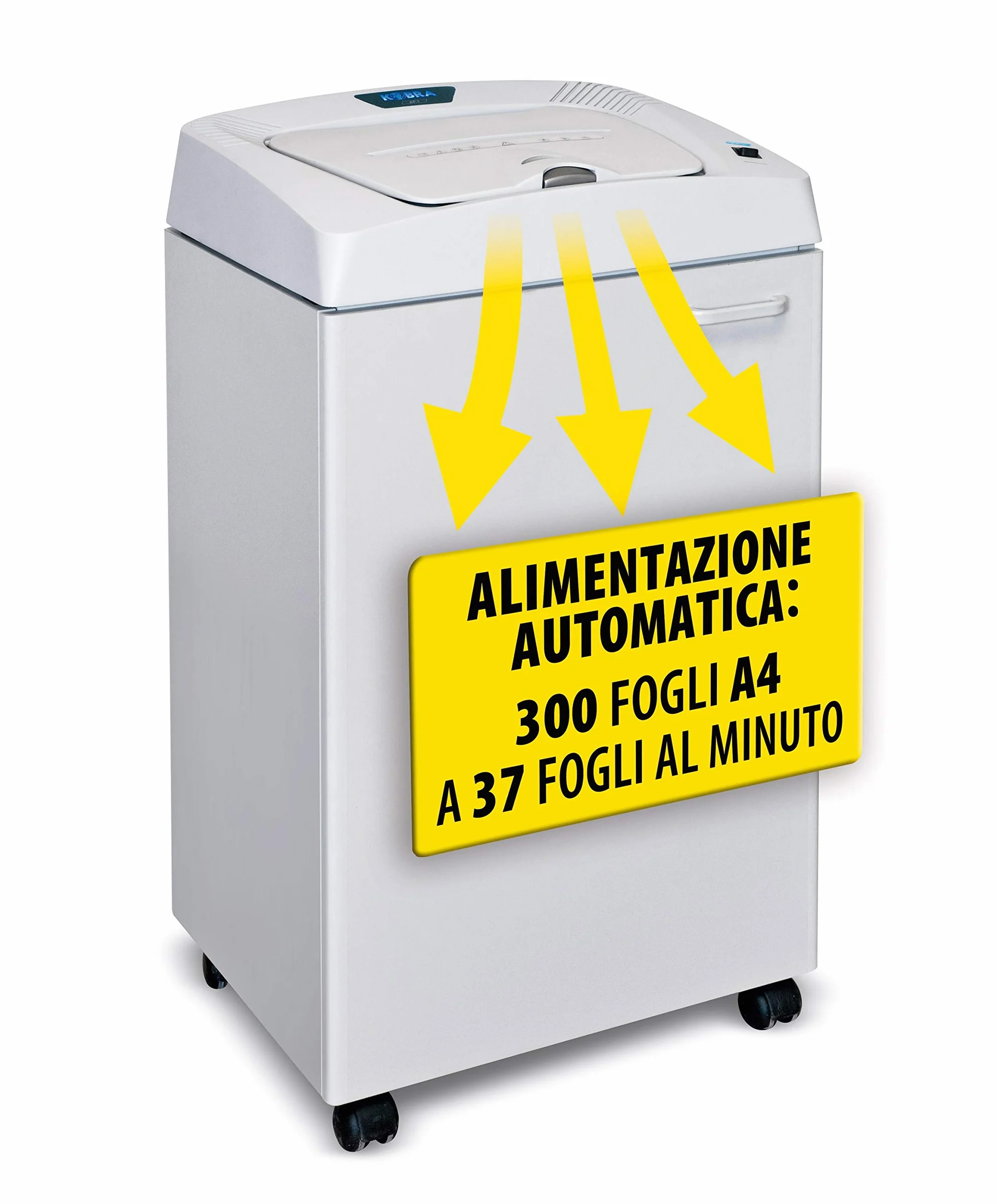 KOBRA AF.1 C4 Distruggidocumenti Professionale ad Alimentazione Automatica, 53x43x98 cm, Grigio