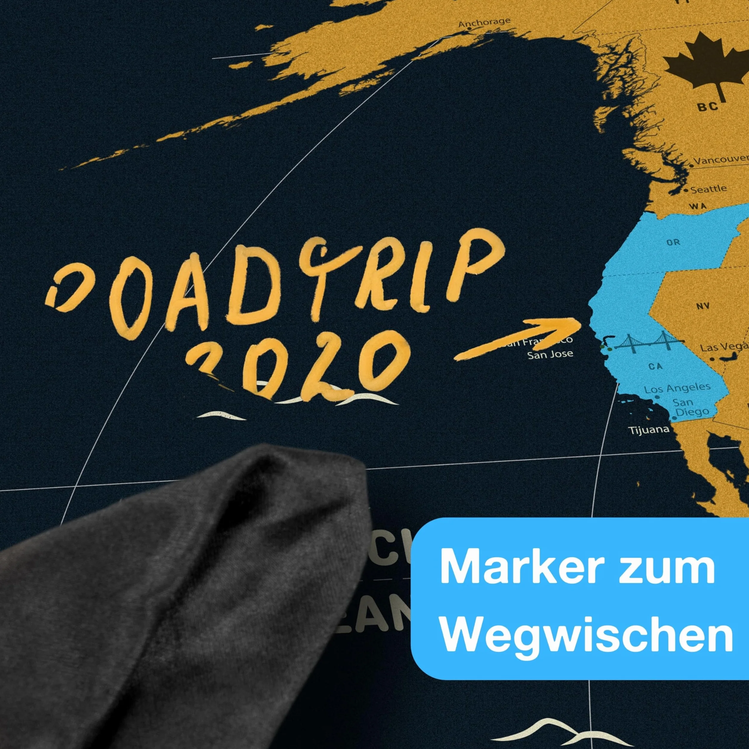 envami® Mappa del mondo da grattare XXL con accessori, in tedesco, 80 x 60 cm, prodotta in Germania, mappa del mondo da grattare, mappa del mondo da grattare