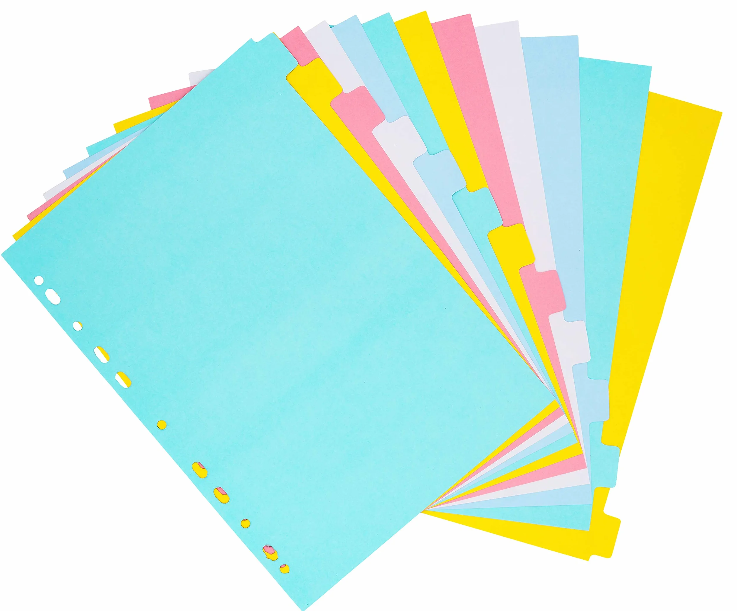 Divisori in cartone Manila 12 pezzi con linguette colorate scrivibili TSI 64512