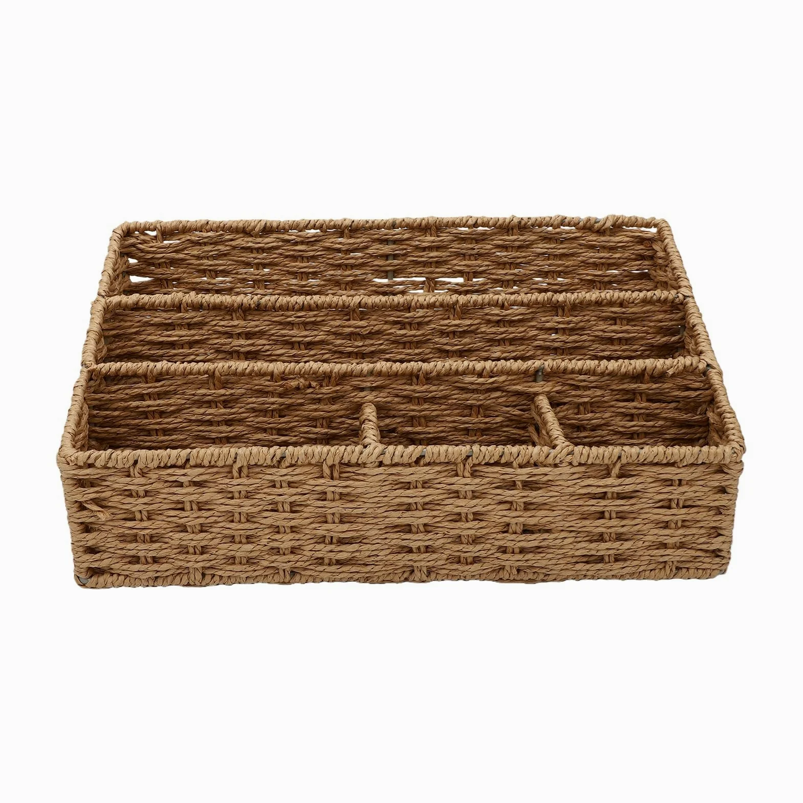 Jectse Organizer Posta in Tessuto Portafile Da Scrivania, 2 Pezzi, for | Organizer da scrivania in rattan naturale con struttura in ferro per forniture per ufficio, vassoio per lettere, contenitore
