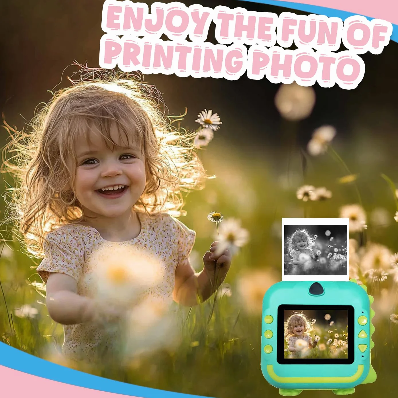 Pezzi di Carta Fotografica HD per Fotocamera Istantanea per Bambini, Rotoli Compatibili