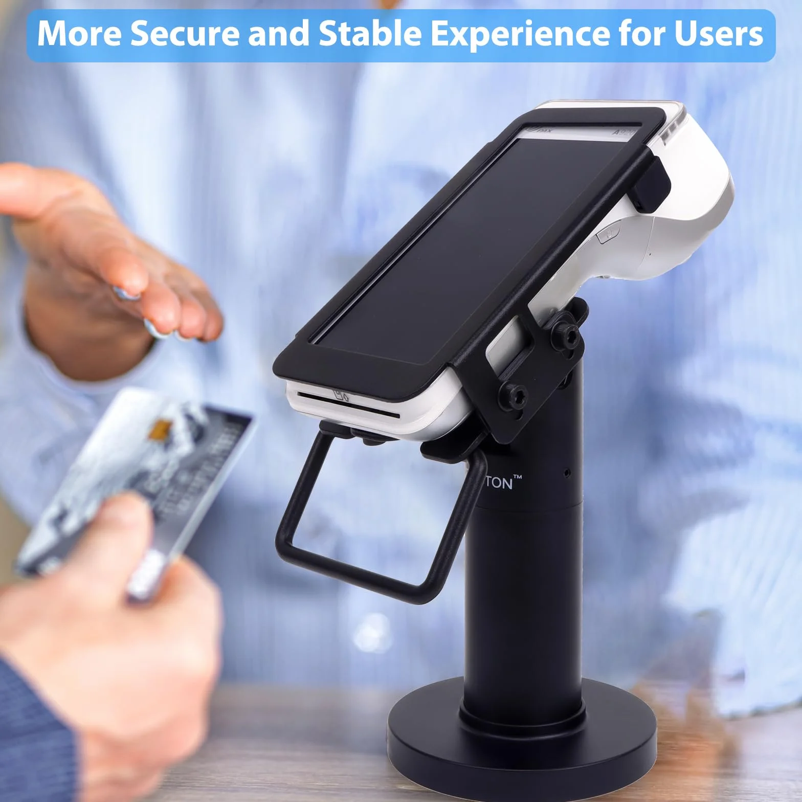 Supporto terminale per carte di credito per Pax A920 / A920 Pro, supporto per carte di credito alto 17,8 cm, supporto terminale di pagamento girevole e inclinabile, con telaio in metallo