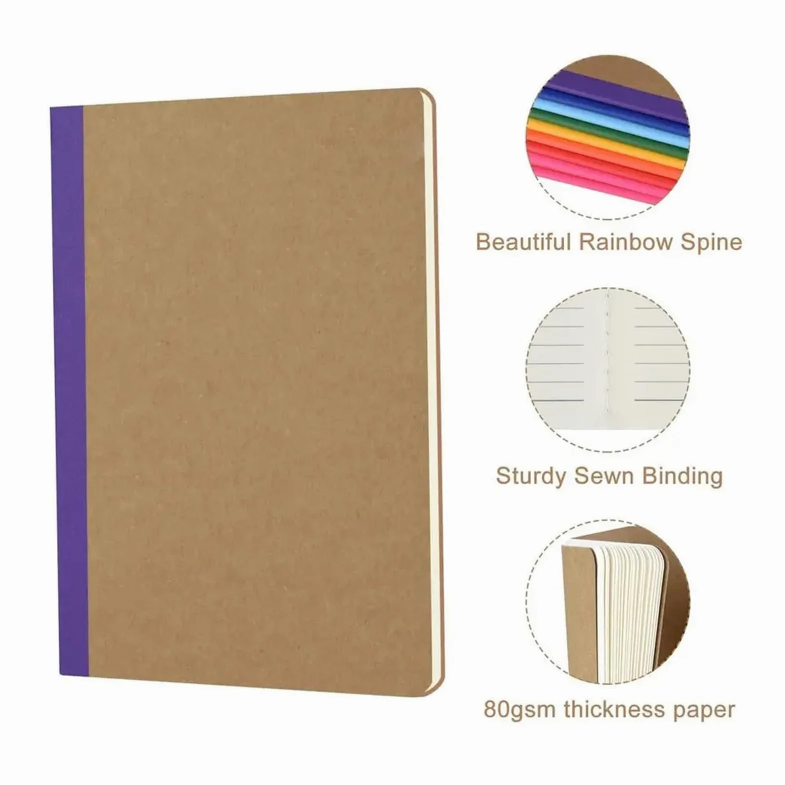 Confezione da 100 quaderni con composizione, diari foderati con copertina A5 con punte arcobaleno for il lavoro scolastico e l'uso quotidiano