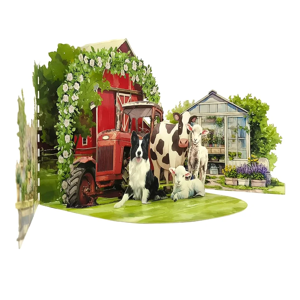 Biglietto di auguri con scritta "The Red House, Forever", pop-up 3D, regalo di compleanno per donne, mogli, mamme, figlie, sorelle, zie, nonne, biglietto di anniversario, con busta