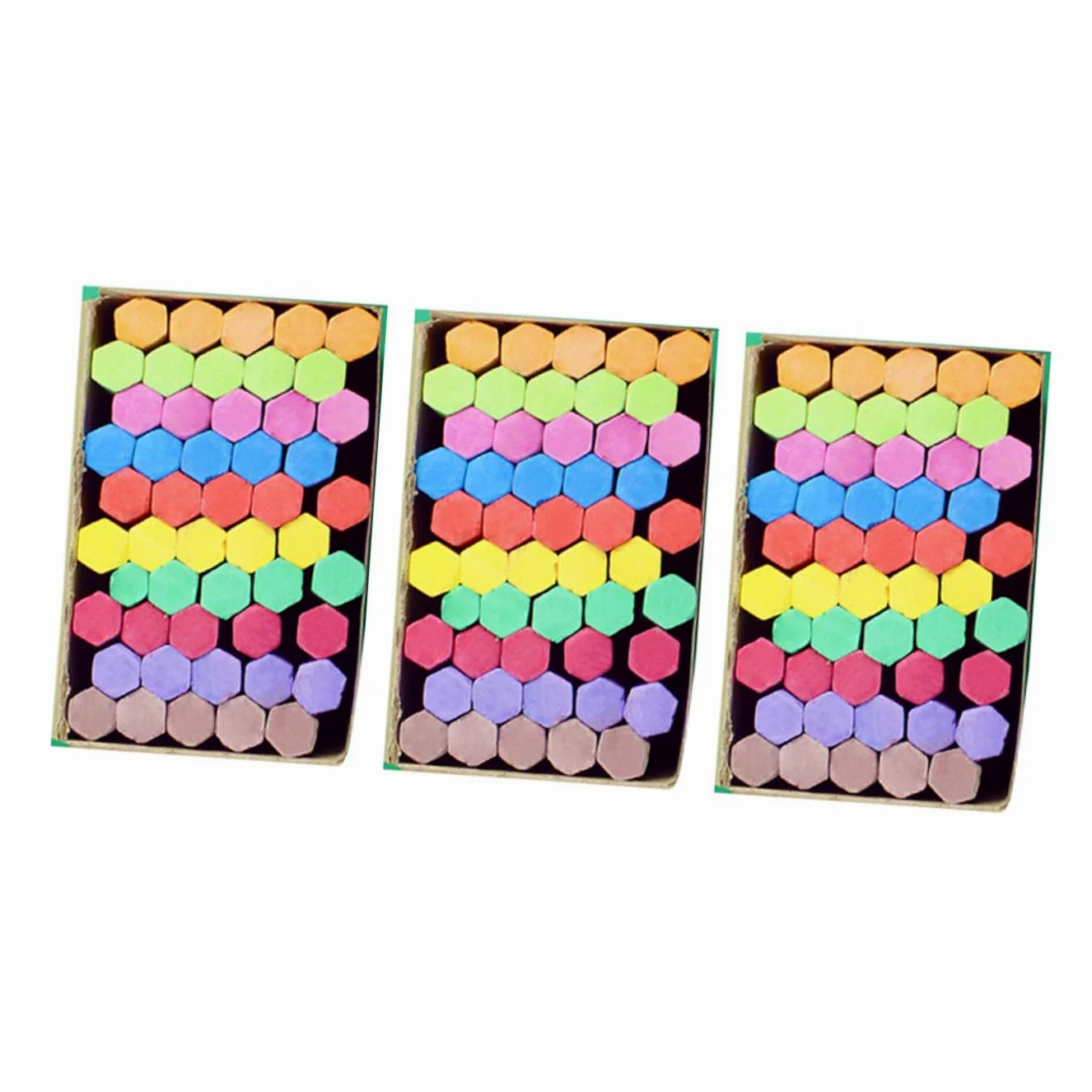 MAGICLULU Gessetti Colorati per Lavoro su Lavagna, Forma Esagonale, 3 Confezioni, per Scuola e Casa