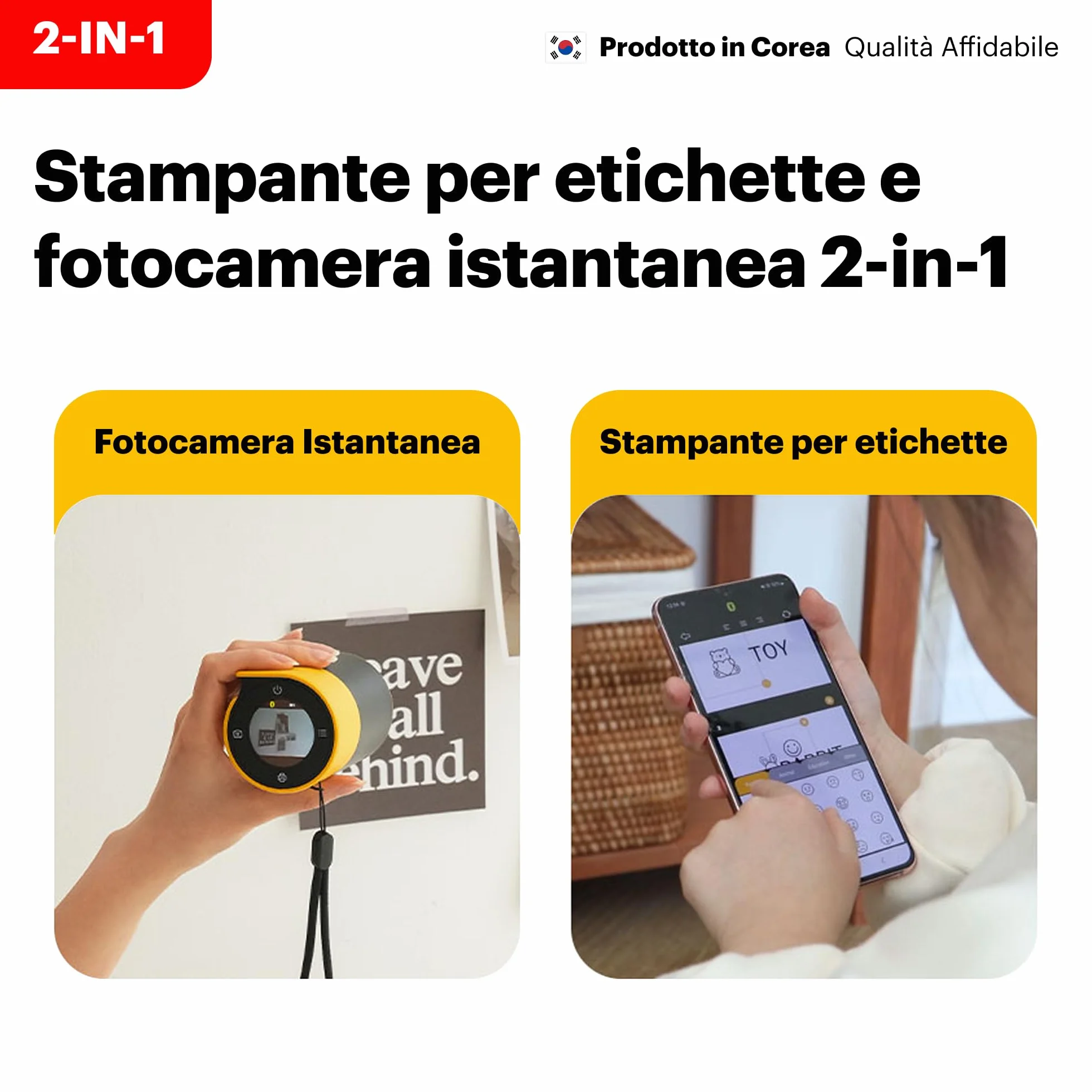KODAK Memo Shot ERA Fotocamera Digitale Istantanea e Stampante per Etichette, Bianca