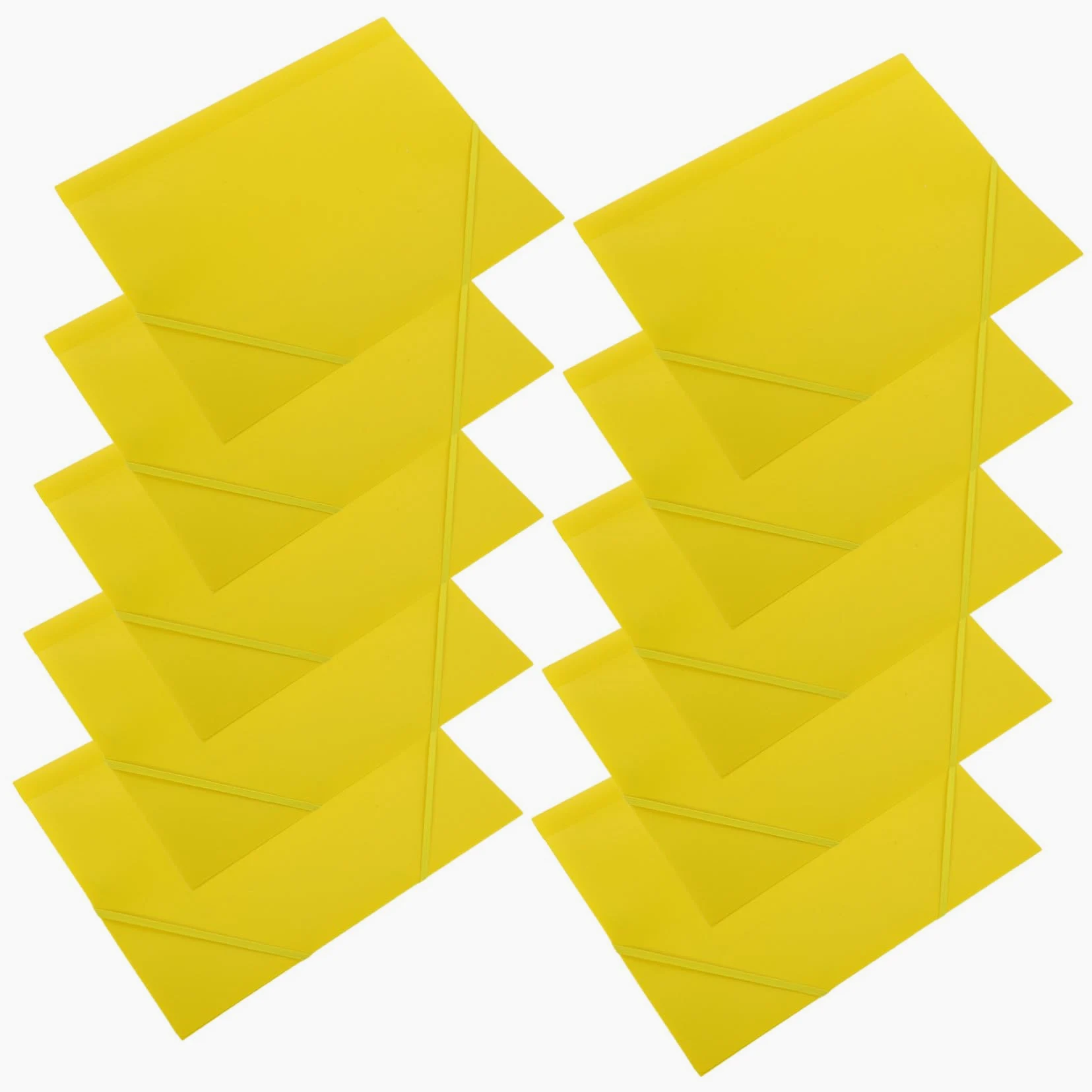 10 Pezzi Cartella Portadocumenti A4 in Plastica Gialla con Chiusura a 3 Lembi e Design Leggero, Soluzione Pratica per Ufficio e Viaggio