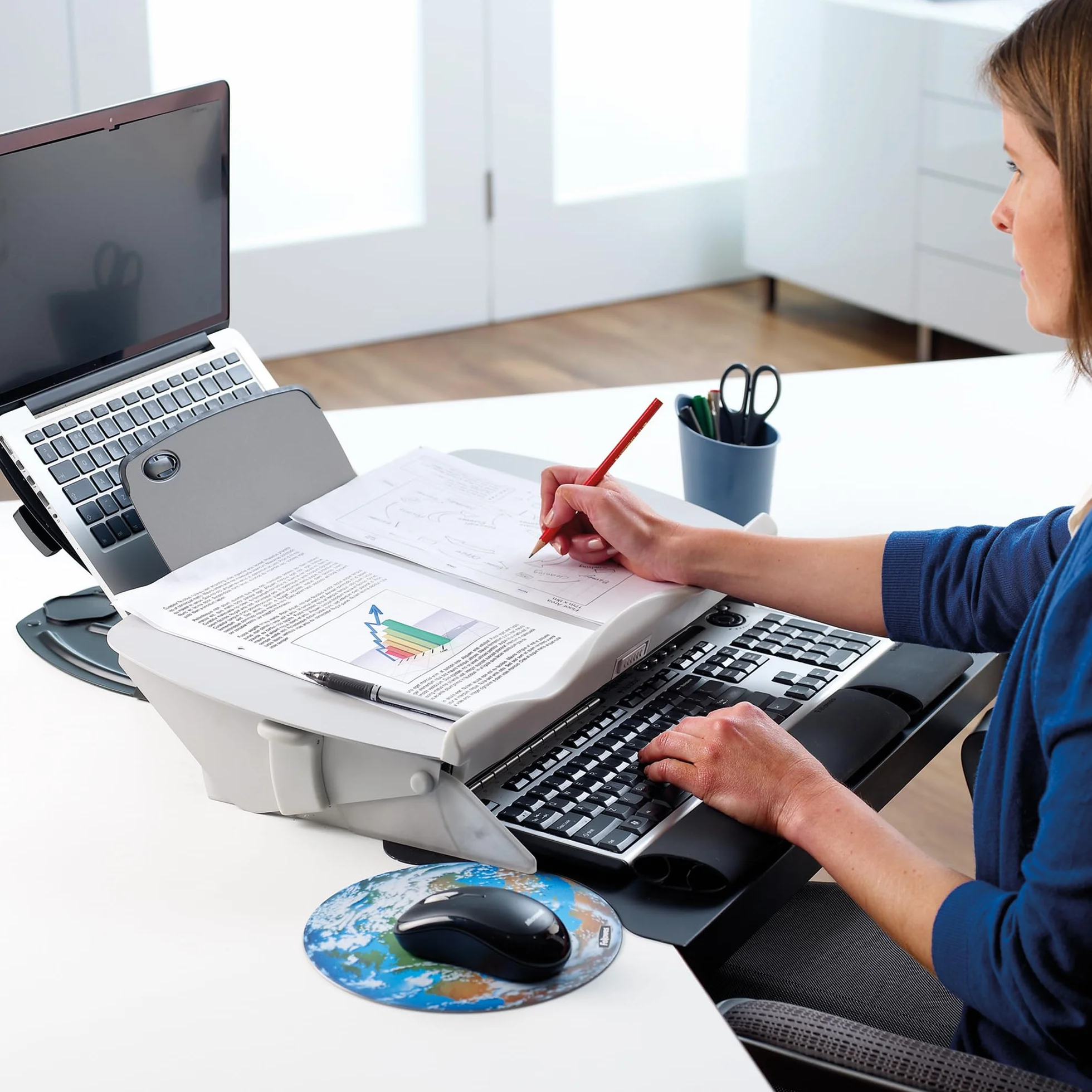 Fellowes Easy Glide Piano di Scrittura Inclinato Leggio, Nero