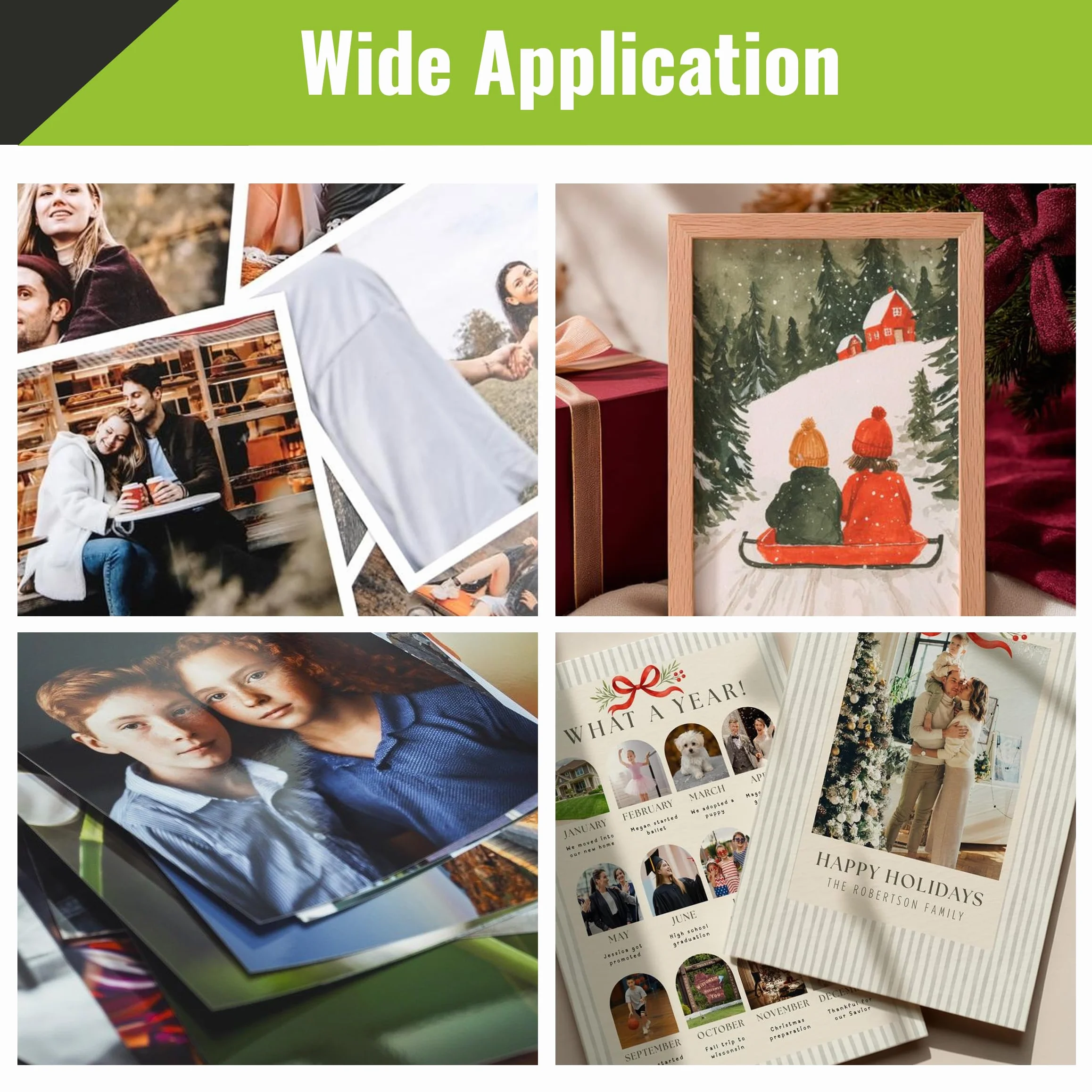 Kamo Carta fotografica lucida A4 120 g/m² 120 fogli per foto poster fai da te stampanti a getto d'inchiostro