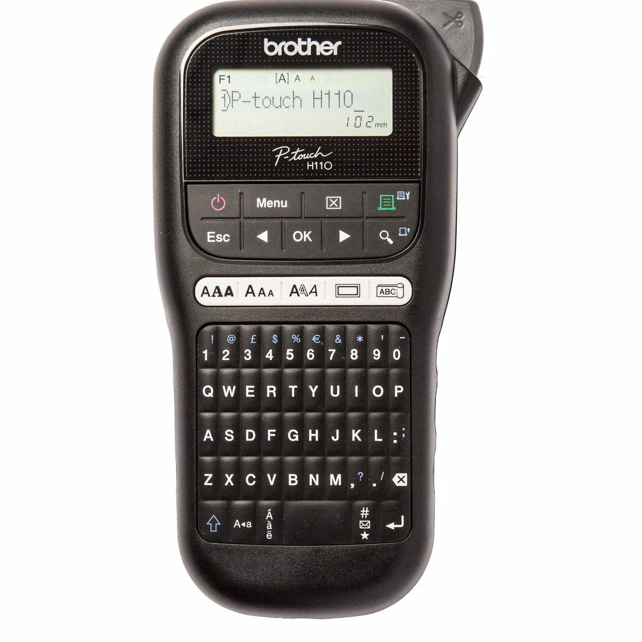 Brother PTH110 Etichettatrice Palmare Professionale Tastiera QWERTY Display LCD 253 Simboli Nastri TZE 12 mm Nero