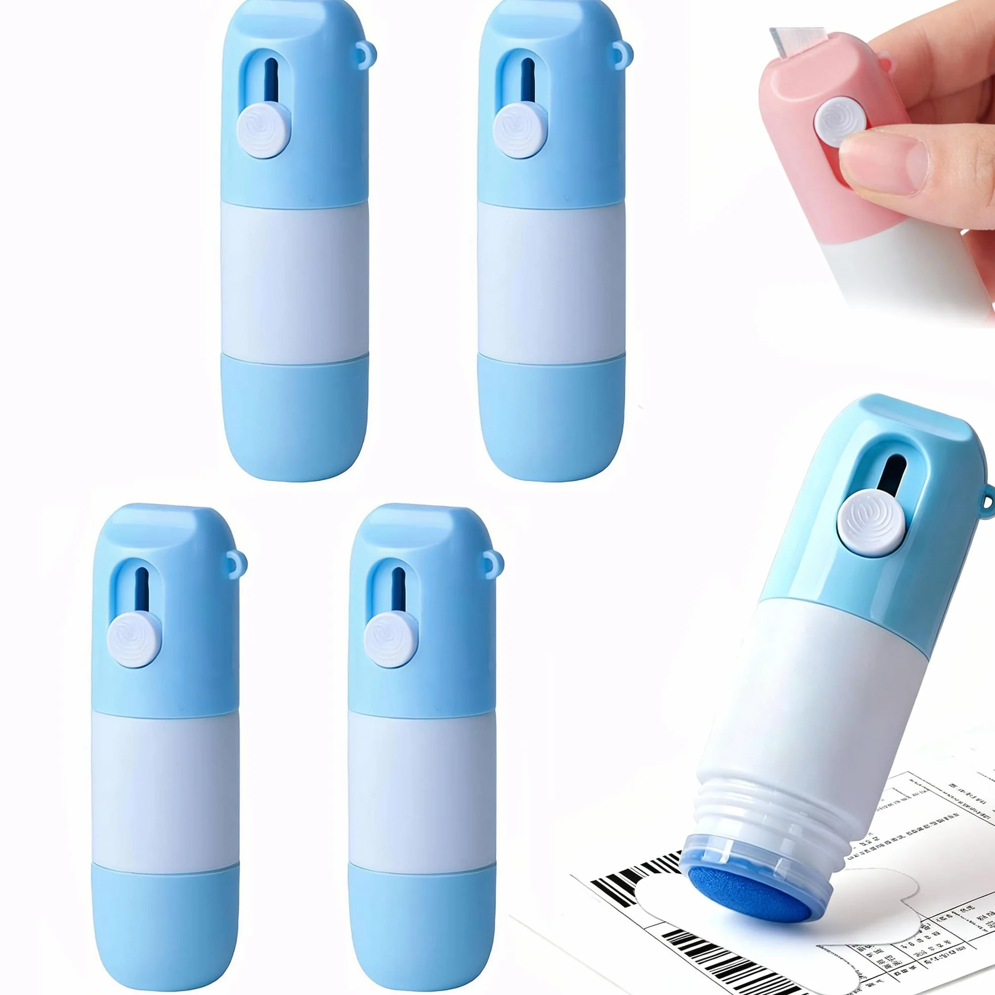 Penna per cancellare la carta termica, taglierina 2 in 1 per la privacy, liquido di rimozione dell'inchiostro a base d'acqua per etichette di spedizione, documenti, ricevute, copertura accurata delle