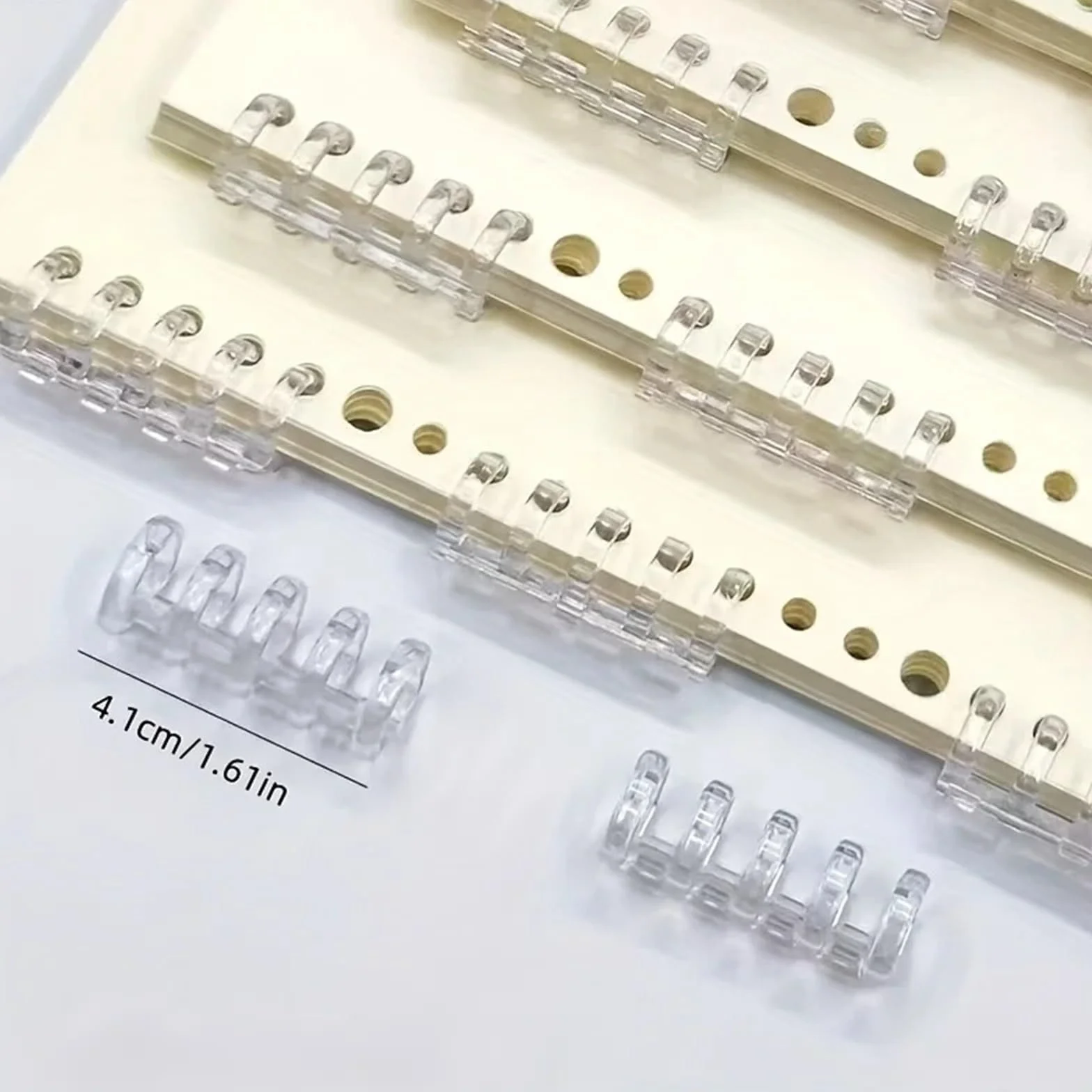 Meccanismo per raccoglitori ad anelli, formato A5, 50 pezzi, dorso in plastica, pettine rotondo, forniture per ufficio per organizzazione e conservazione di documenti
