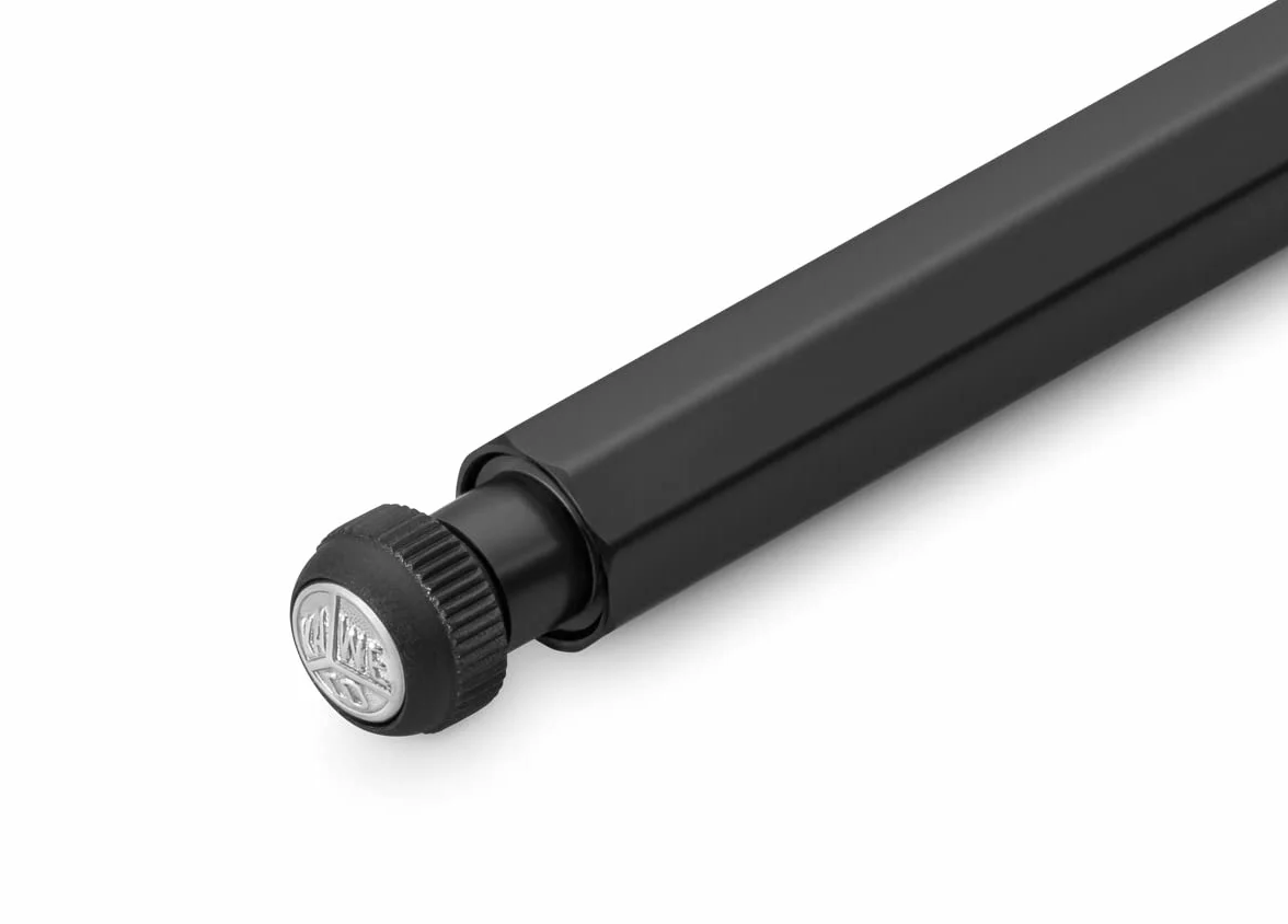 Kaweco SPECIAL S Portamine 0,7 I in alluminio di alta qualit? con otto spigoli ottogonali, portamine da 10,5 cm, penna a pressione ricaricabile, nero con gomma
