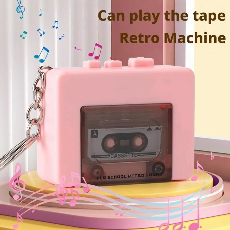 Mini Retro Tape Recorder Portachiavi Microcassette Lettore Micro Musica Portachiavi Player Ciondolo C9O4 Tape Recorder Cassett con