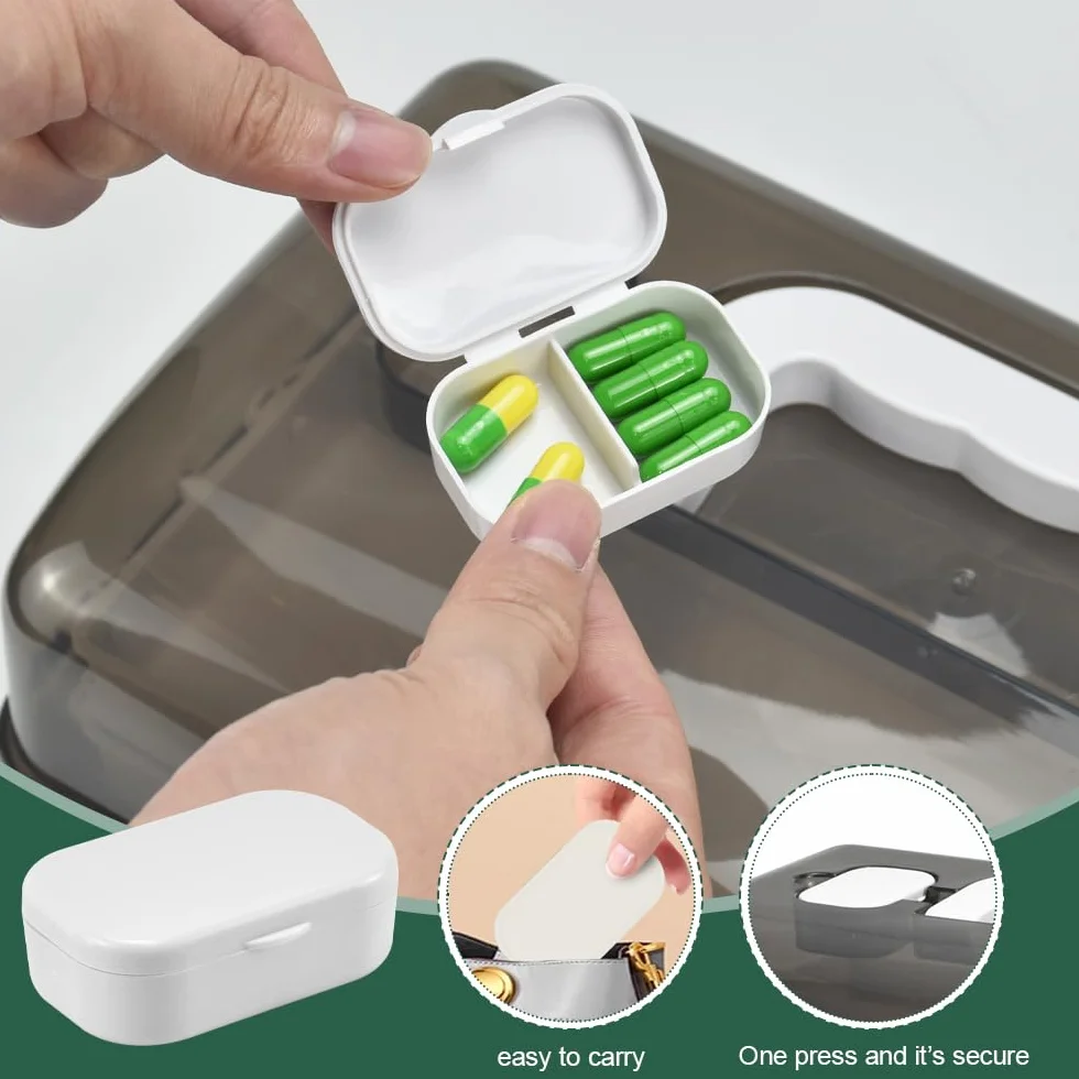 LPAMABA Scatola per Medicinali Grande Porta Medicine da Casa Cassetta Medicinali a 3 Strati Portapillole Giornaliero Scatola Medicinali in Plastica per Conservare cotton Fioc, Bende 29x16x15cm