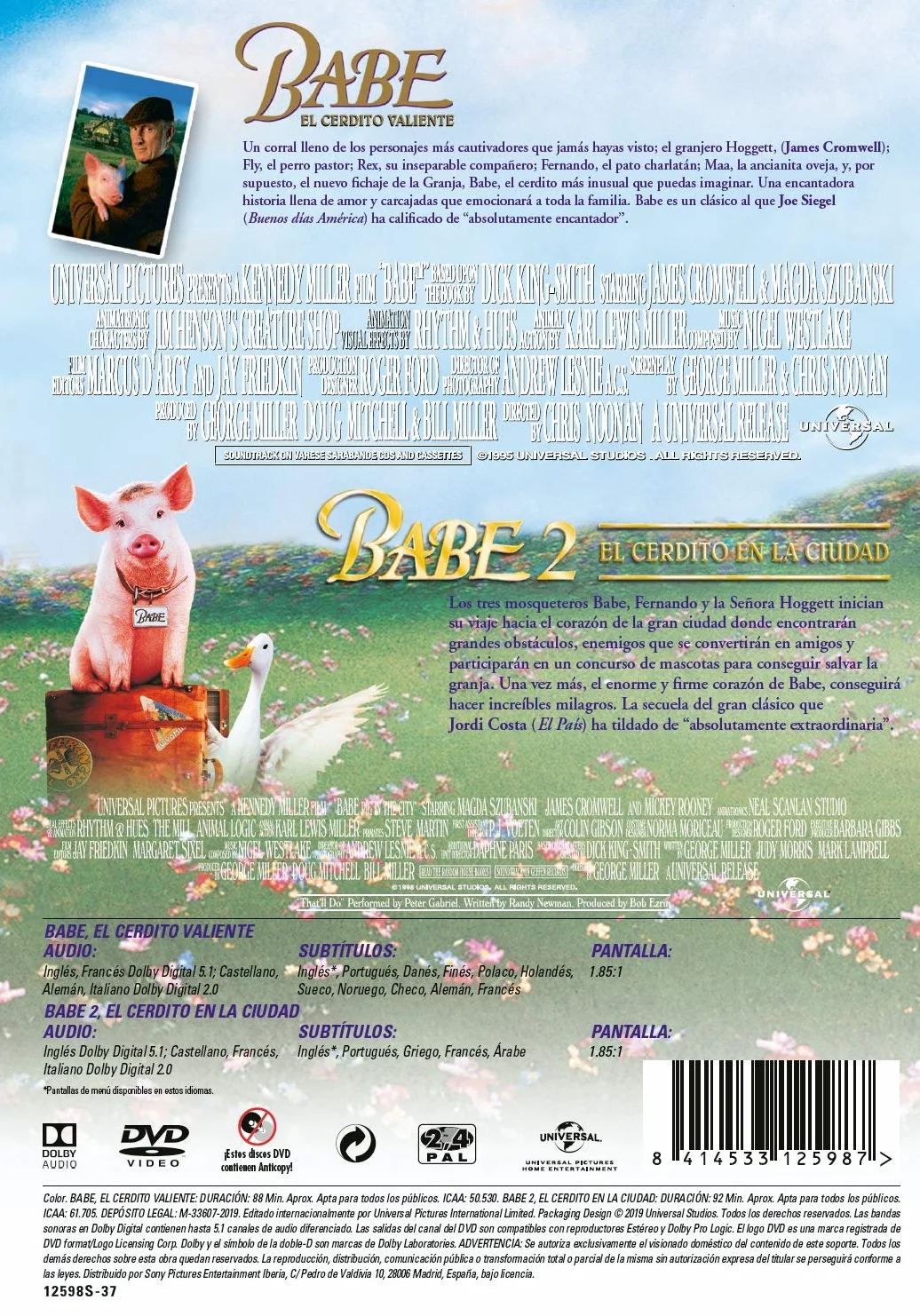 Babe el cerdito valiente 1-2 DVD
