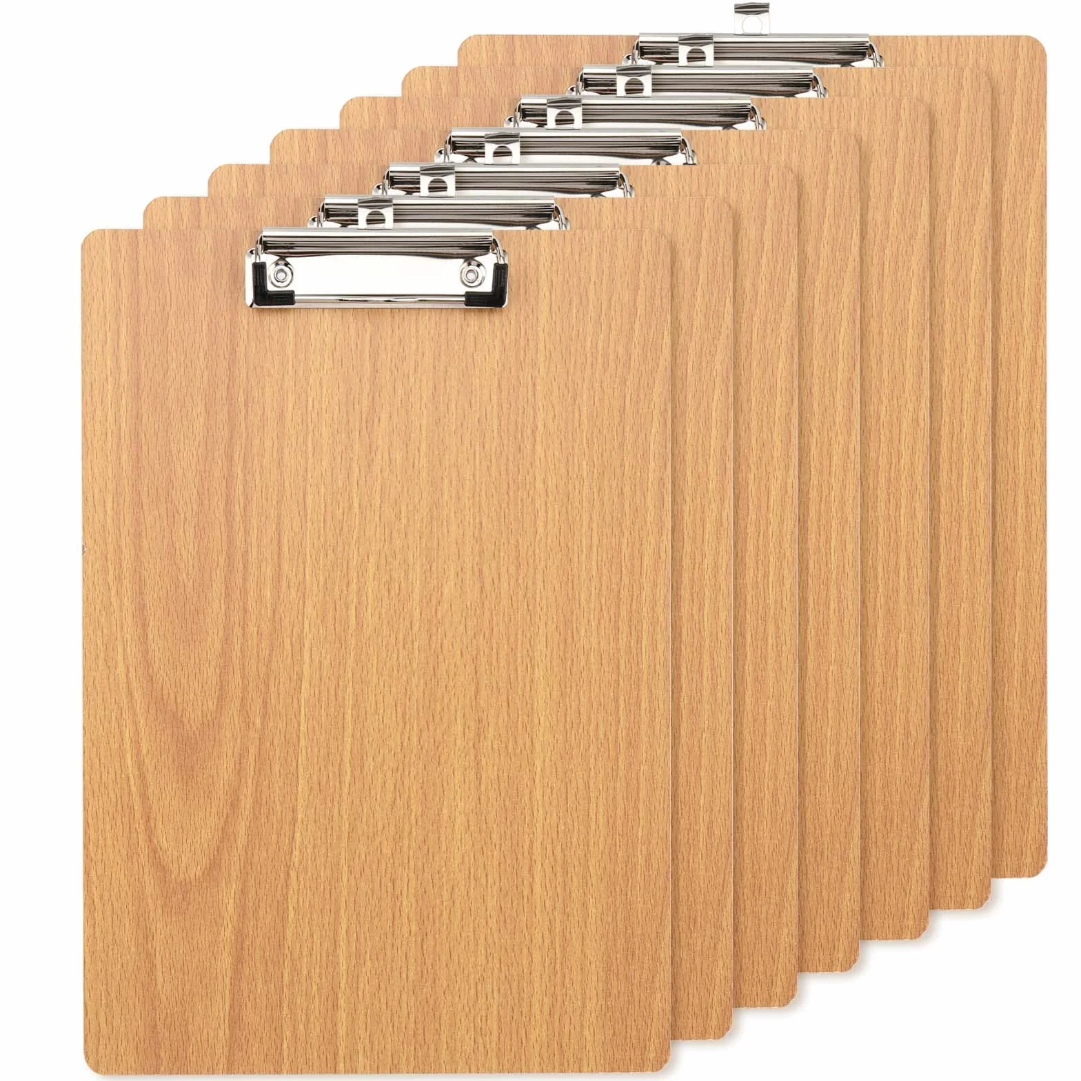 Confezione da 15 Porta Appunti in Legno A4, con Clip in Metallo e Foro per Appendere l'Ufficio e il Ristorante