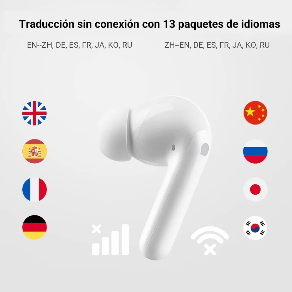 Timekettle M3 Instantaneo Voice Traduttore, App per 40 lingue e 93 dialetti, traduttore vocale espatriati esplorare la vita con la libertà, supporta iOS e Android