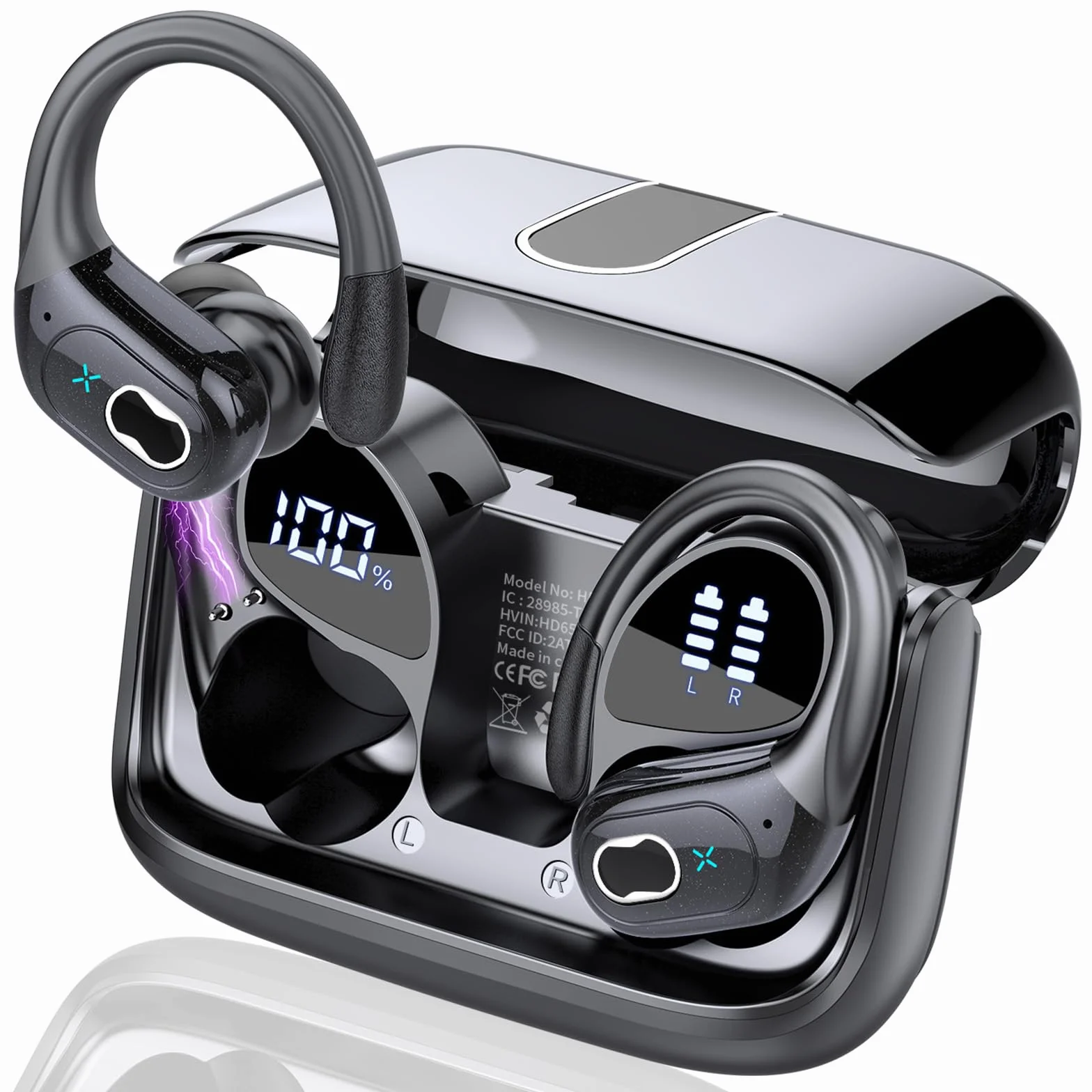 AI Cuffie Traduzione, 3 in 1Bluetooth 5.4 Auricolari Traduzione con 164 Lingue/6 Modalità di Traduzion, 75H Auricolari Traduttori Istantanei con APP, Cuffie Bluetooth per Viaggi/Affari, Nero Scuro