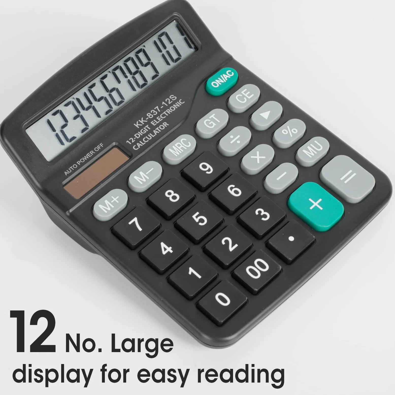 Confezione da 8 calcolatrici a 12 cifre, con ampio display LCD e pulsante sensibile, doppia alimentazione solare e batteria, calcolatrice da scrivania per ufficio, scuola, casa