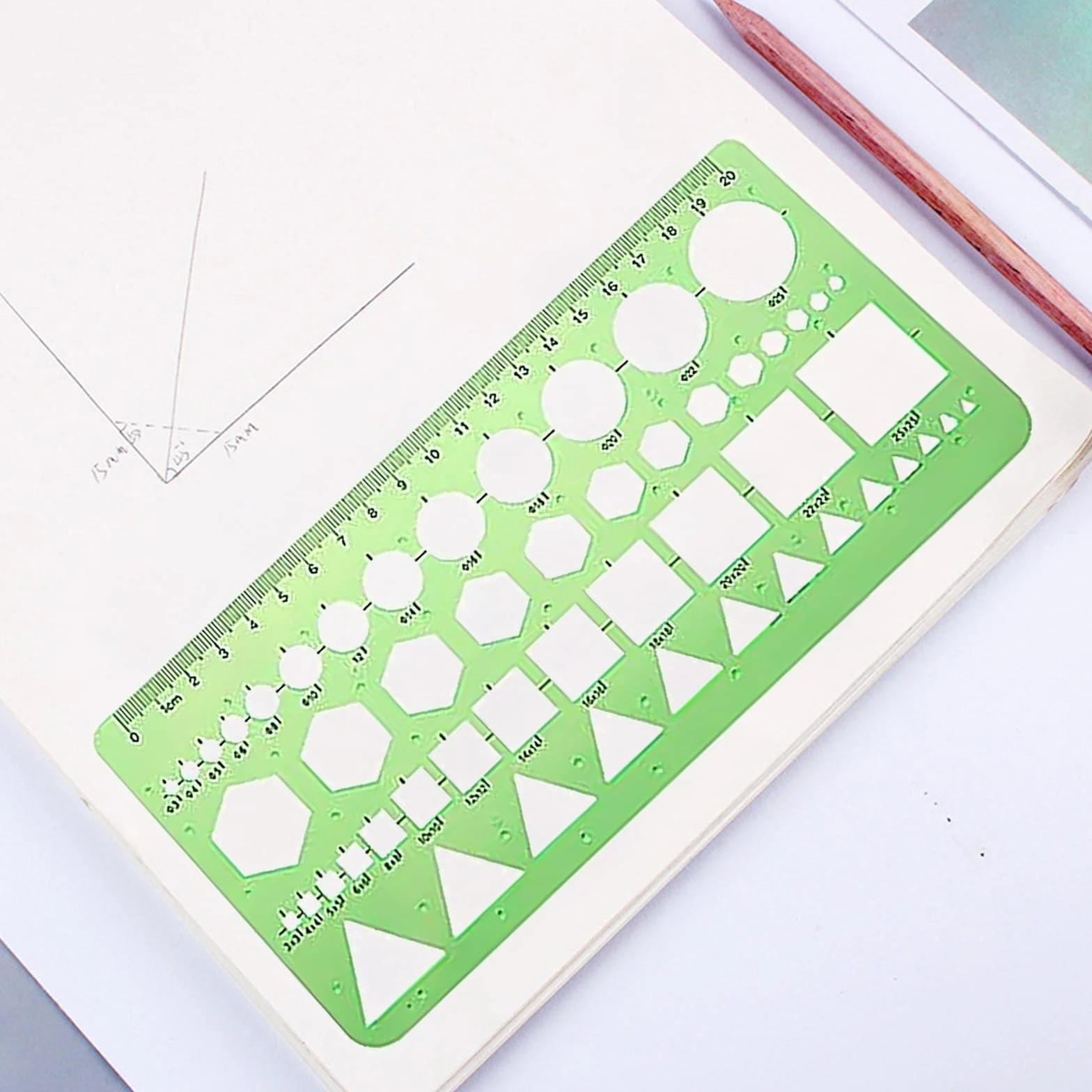 Righelli Geometrici per Disegno 6 Pezzi Stencil Modelli di Misura Cerchio