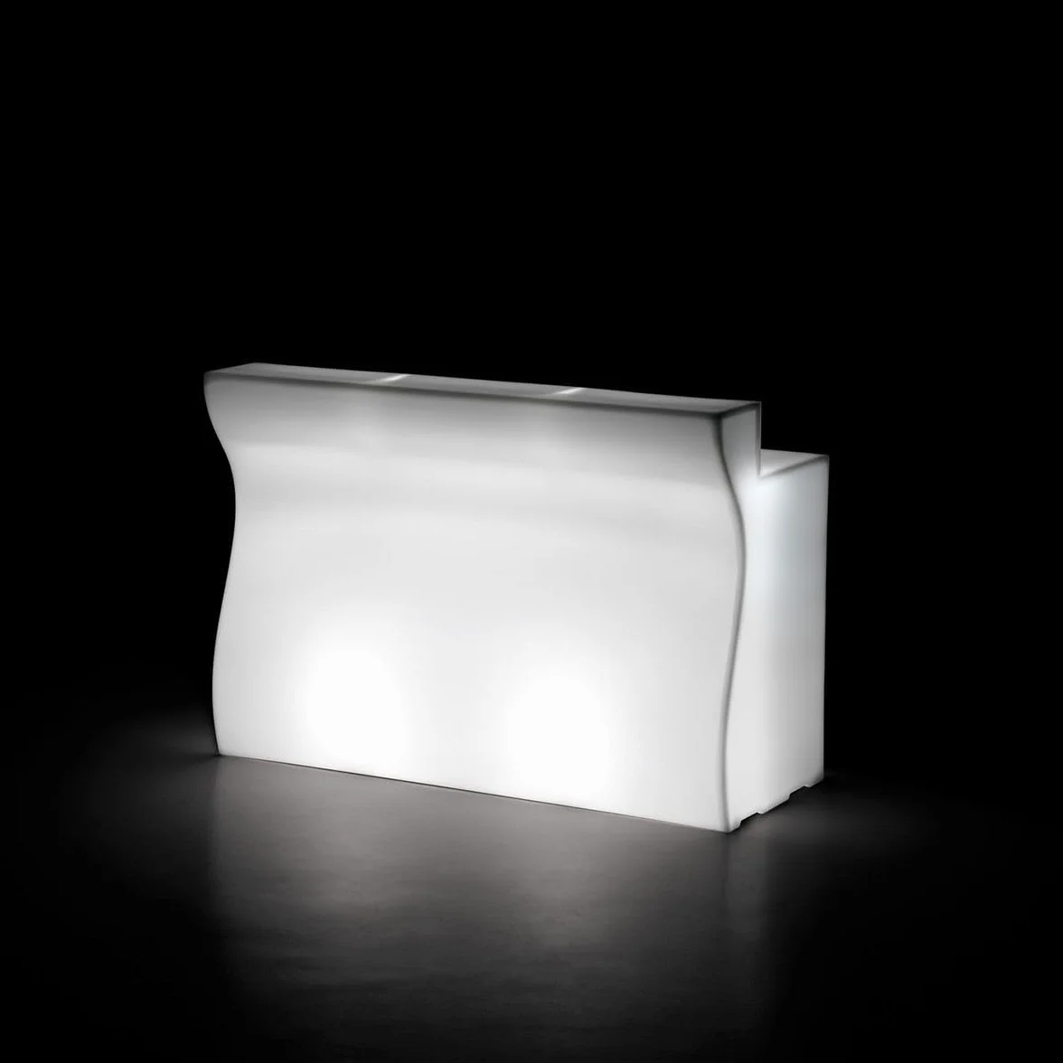 R.G.Service Bancone Reception Desk Bar Bart in Polietilene Luminoso Modulare per esterni ed interni. Accoglienza Brillante, trasforma i tuoi spazi con Il Desk Bar.