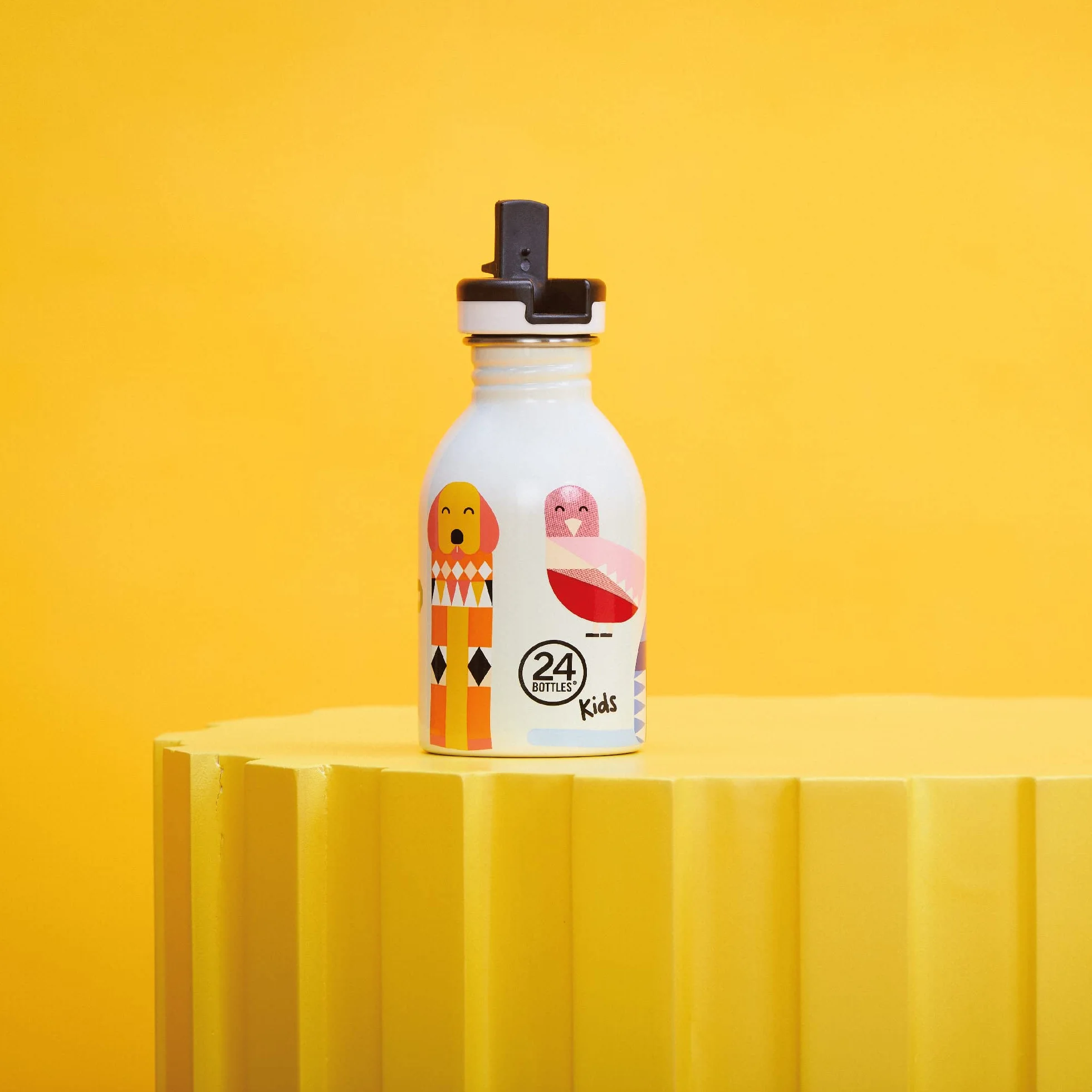 24BOTTLES Kids Borraccia Bambini Cannuccia 250 ml Acciaio Inox BPA Free Ultraleggera Non Termica Magic Friends Stone