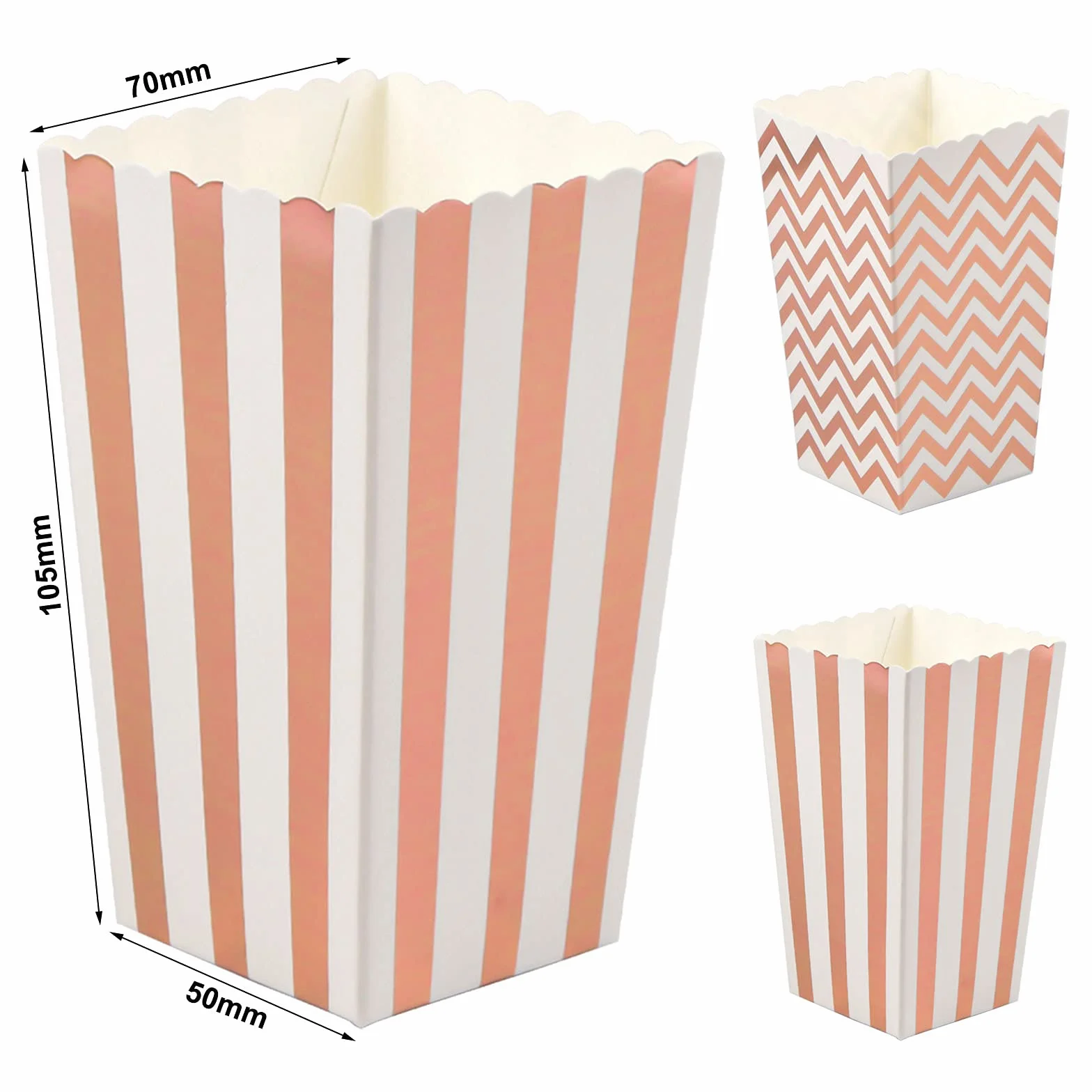 Dokeno 20 Pezzi Scatole per Popcorn Rosa, Contenitori Pop Corn Carta Riutilizzabili per Festa