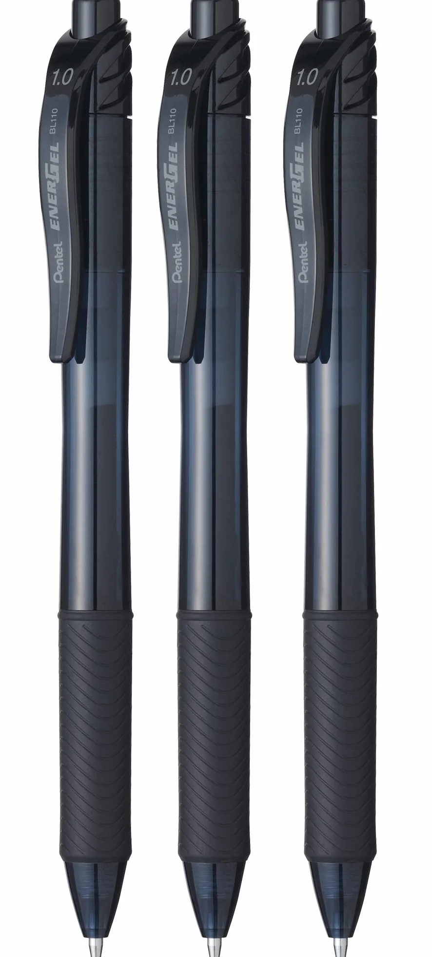 Pentel BL110 Roller Energel X ricaricabile punta 1.0 mm, Nero 3 pz