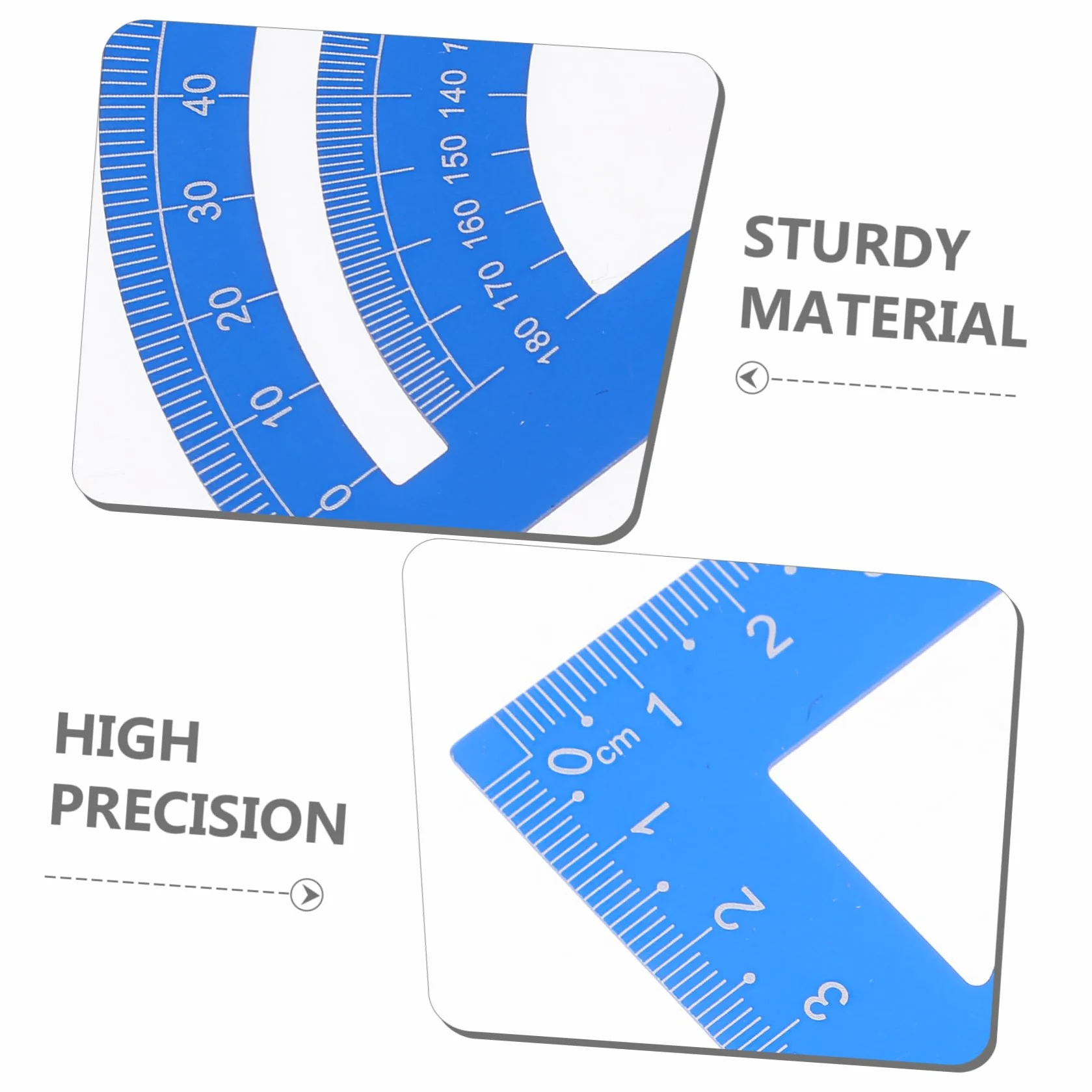 Angoily 5 Set Set di gust sovrano di precisione triangolo geometrico scuola classe fornitura di disegni di architettura righello triangolare da disegno professionale Lega di alluminio Blu