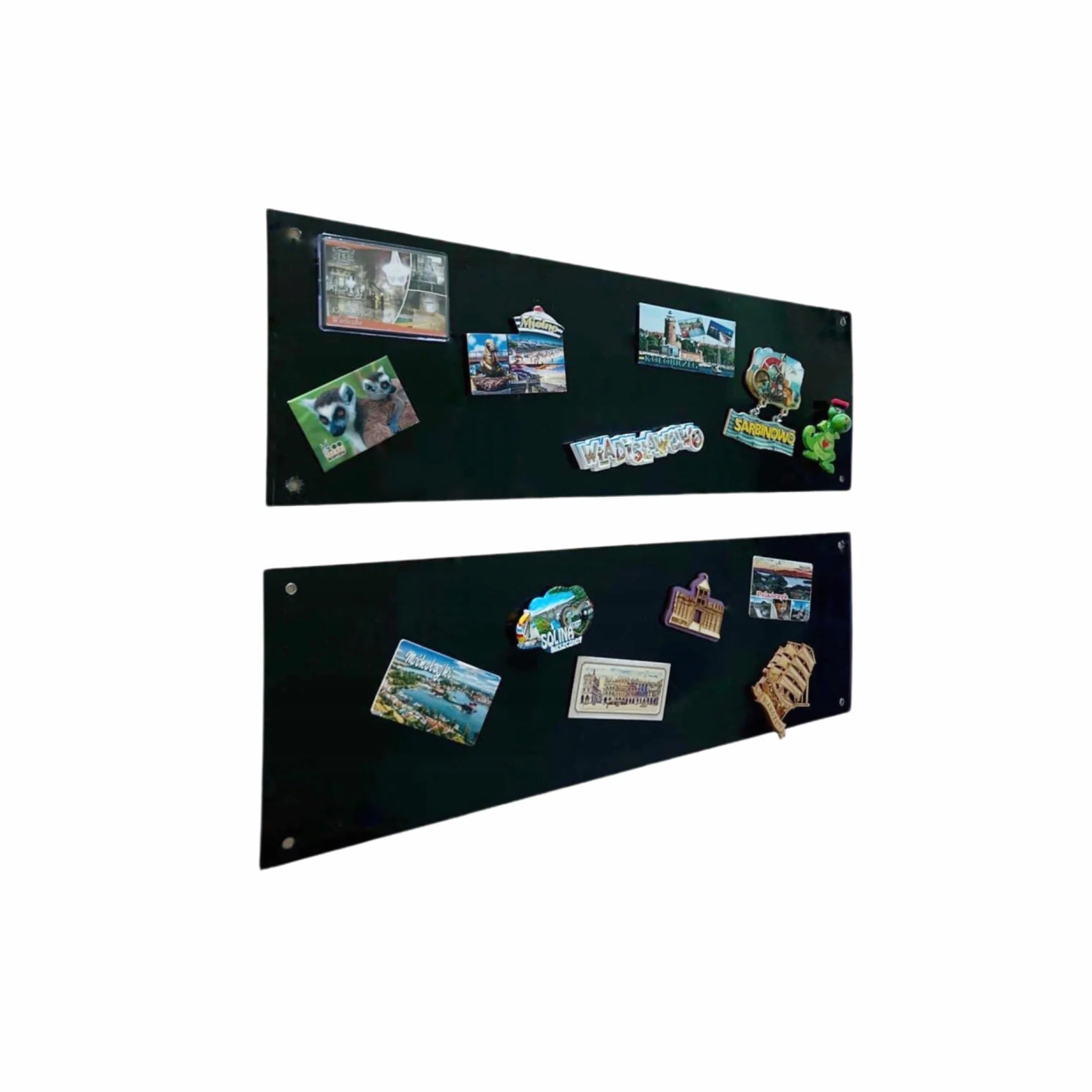 2x Leggera Lavagna Magnetica da Parete in Acciaio Nera 62,5x20 cm, Memo-Board, Pannello Magnetico per Calamite, Lavagna da Cucina, Ufficio, Camera dei Bambini