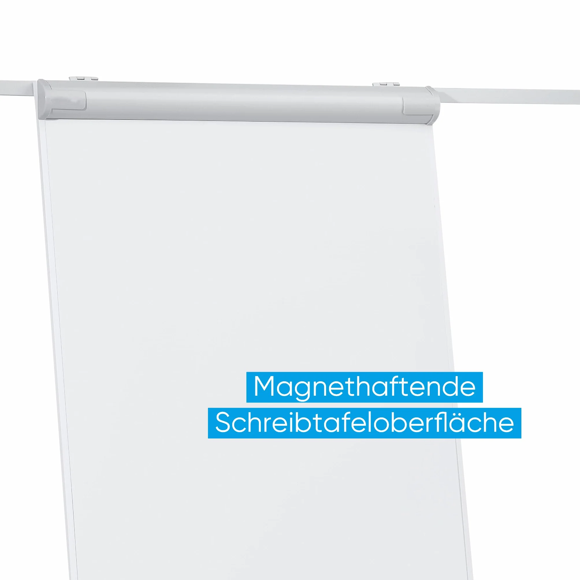FRANKEN Lavagna a fogli mobili, scrivibile, magnetica, con 2 bracci laterali, treppiede, 68 x 105 cm, altezza regolabile, con porta carta e portapenne, ECO Standard, F2100/N