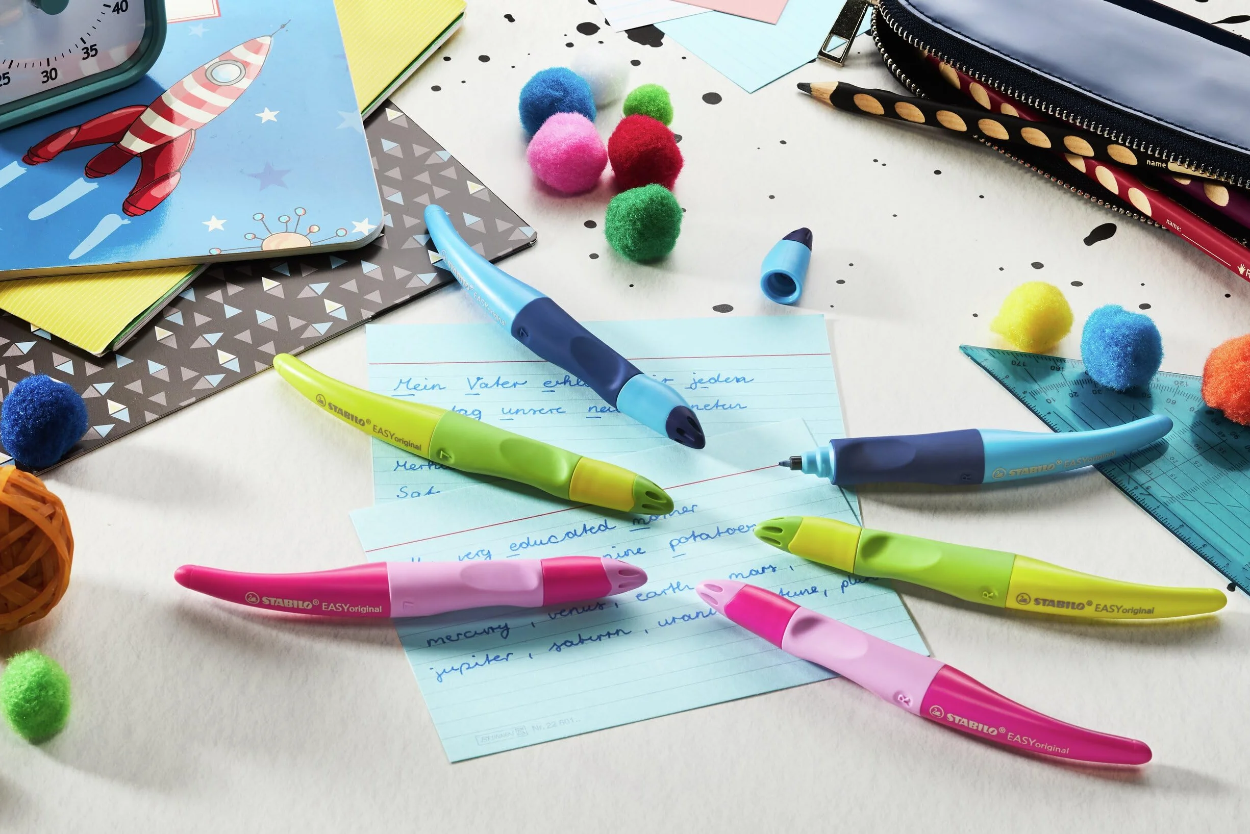 STABILO EASYoriginal Penna Roller per Destrimani Blu Azzurro con Cartuccia