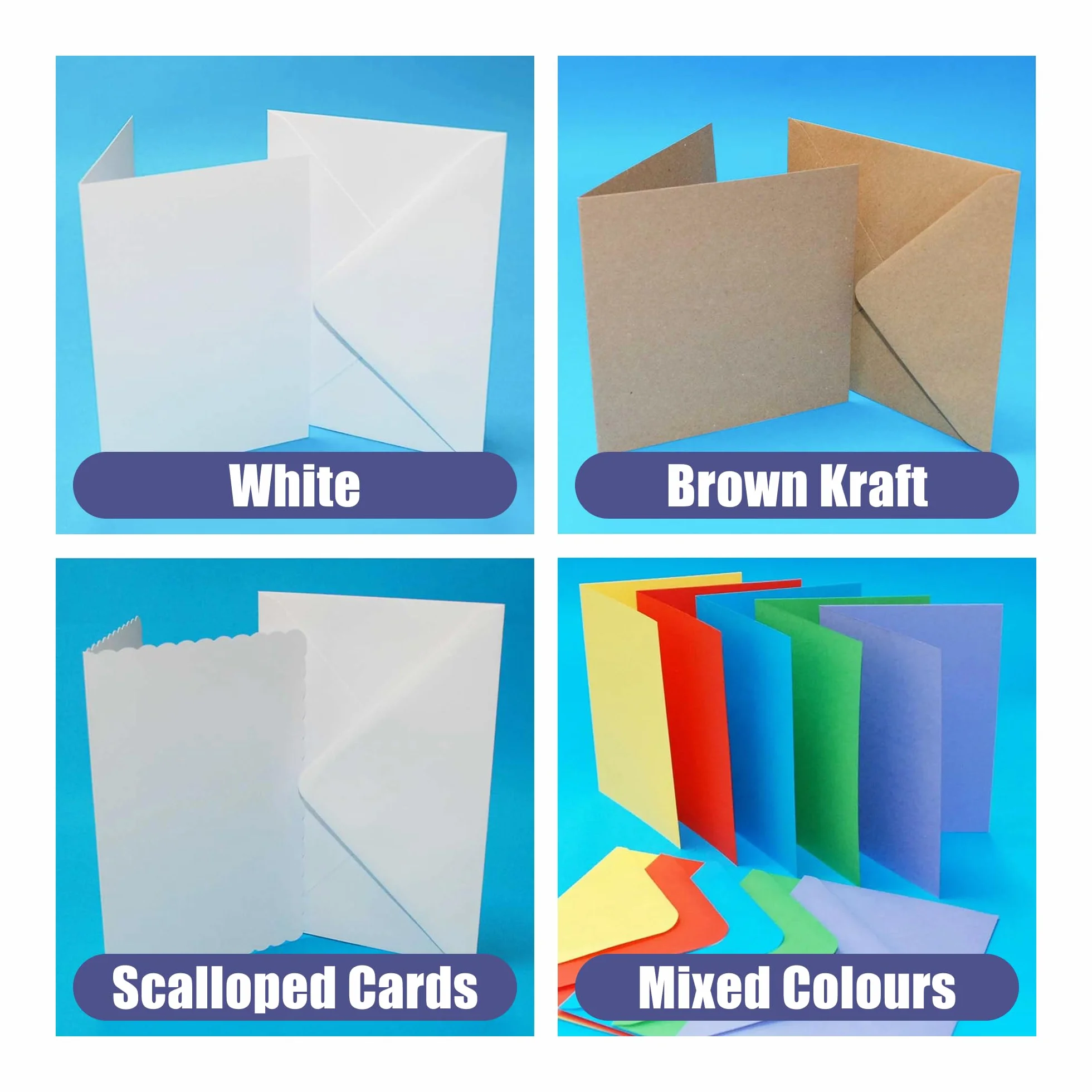 Craft UK 2350 Biglietti e Buste 5x5 cm Colori Pastello Confezione da 50