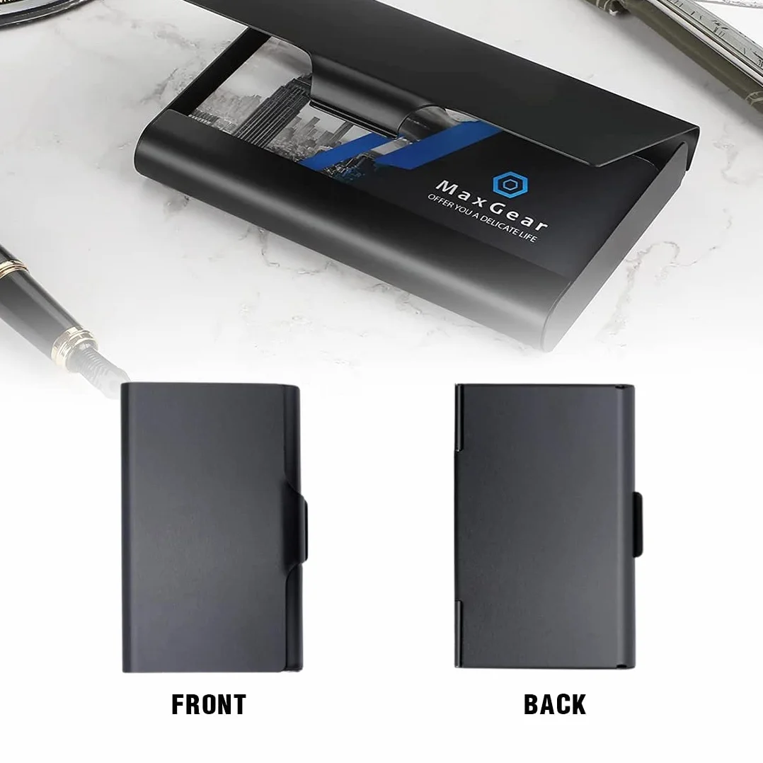 Porta Biglietti da Visita in Alluminio Custodie 2 Pezzi Porta Carte Sottile Professionale