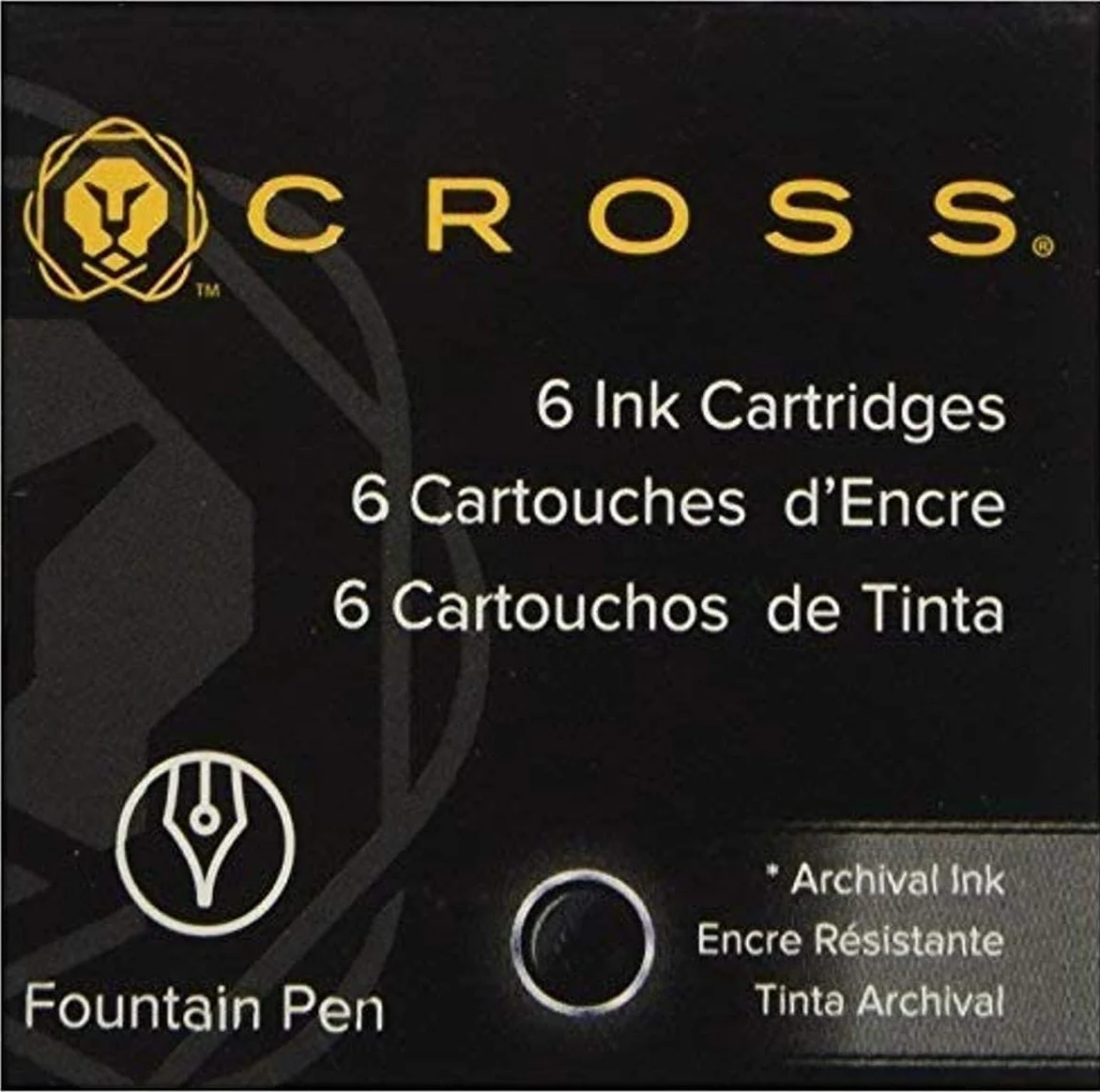 Cross 8921 Ricaricatore di Penna Nero 6 Pezzi