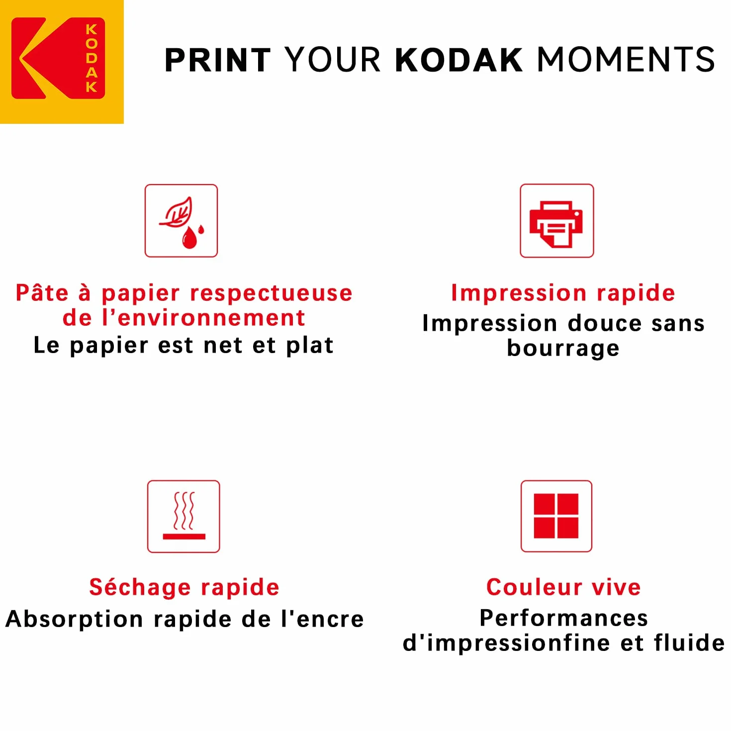 KODAK Snapshot Photo Paper 100 Fogli 102x152mm 180 gsm Carta Fotografica Brillante