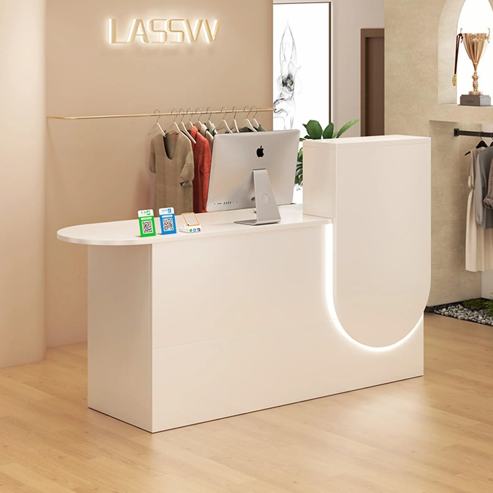 BVCL Banco reception, cassette di ricevimento, Con cassetti e armadi, luci alla moda, reception alberghiere, negozi di abbigliamento