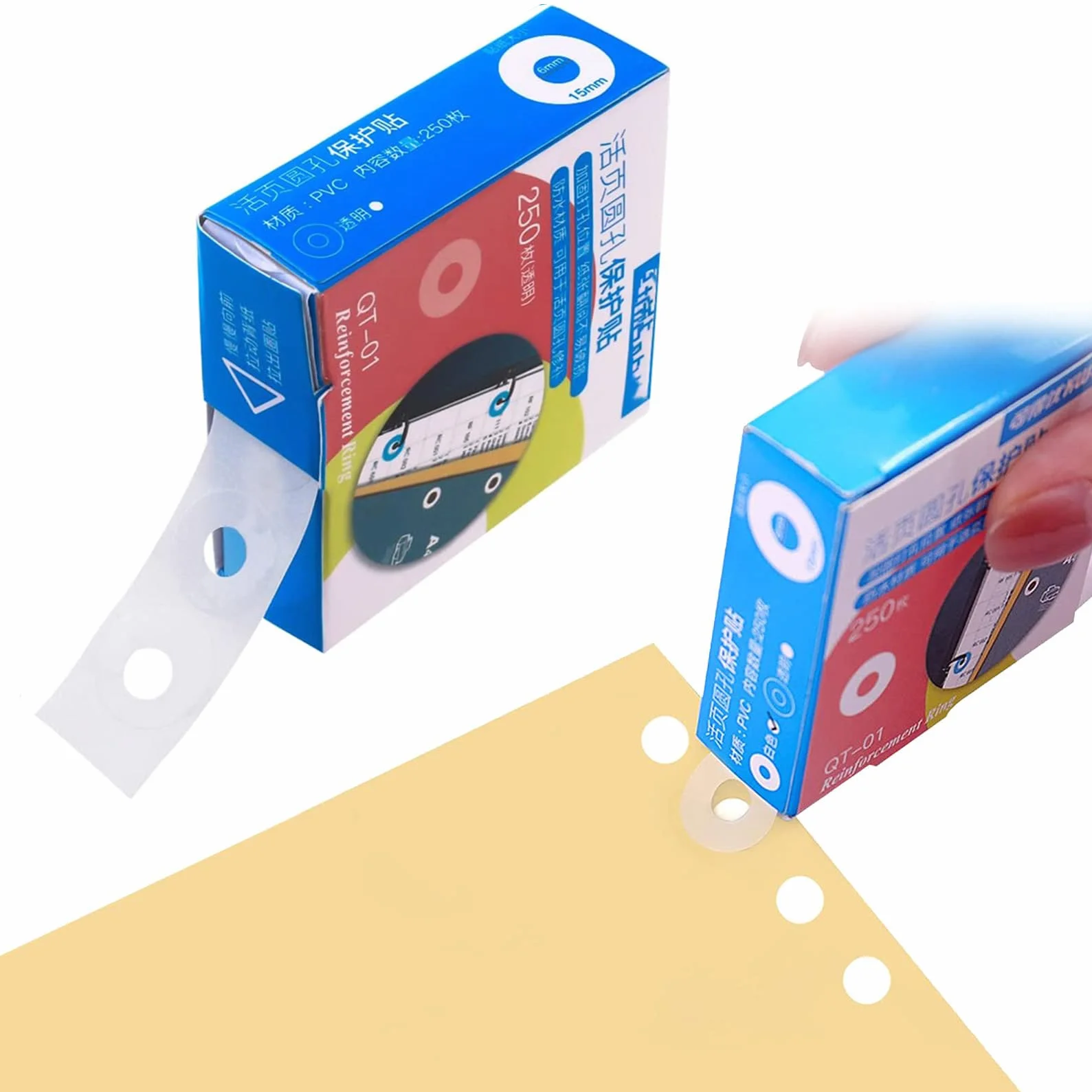 Etichette Rinforzo Fori 500 Pcs Autoadesive per Riparare Libri a Fogli Mobili