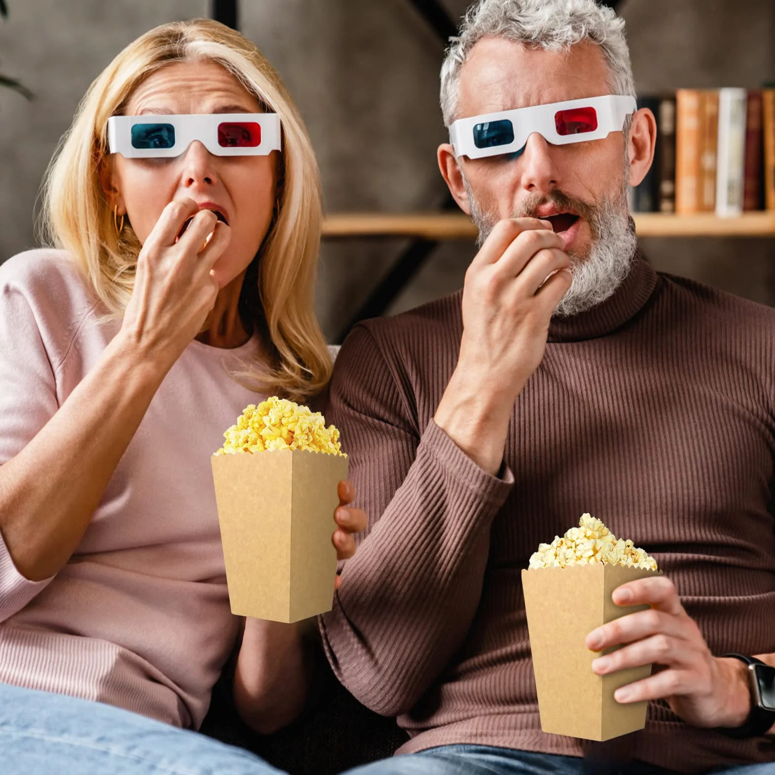 Scatole per popcorn da 40 pezzi in carta kraft per cinema e feste