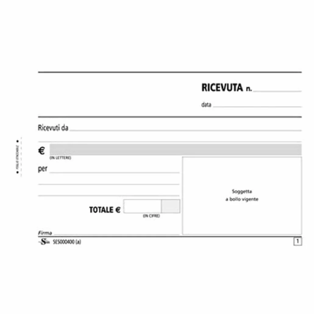 Semper Ricevute Autocopianti 17x10cm Duplice Copia Carta Chimica 50 Fogli 20 Pezzi