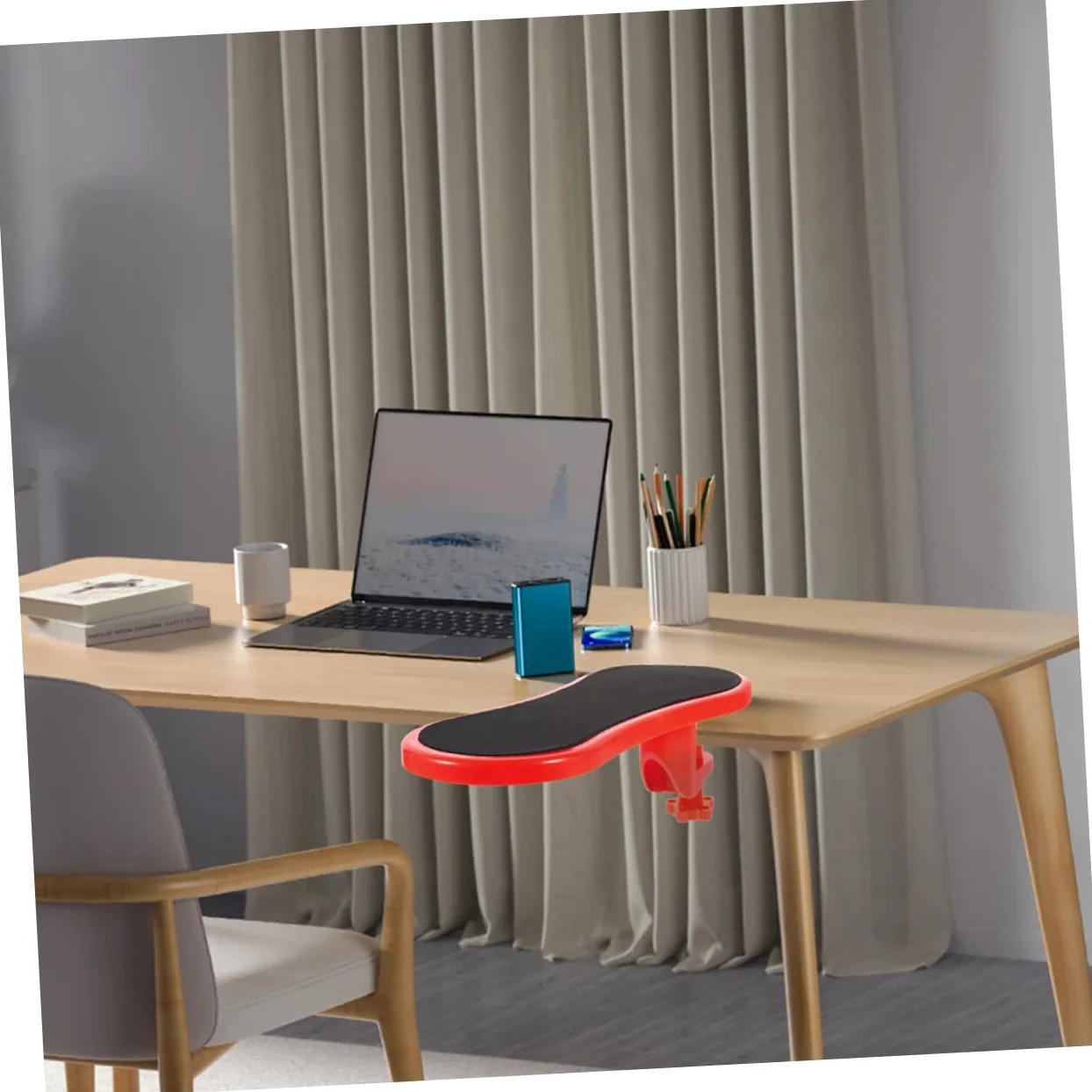 Supporto Poggiapolsi Ergonomico Design Leggero 2pezzi in Gomma e Cotone per Supporto Polso e Gomito per Scrivania Ufficio Durante Lavoro