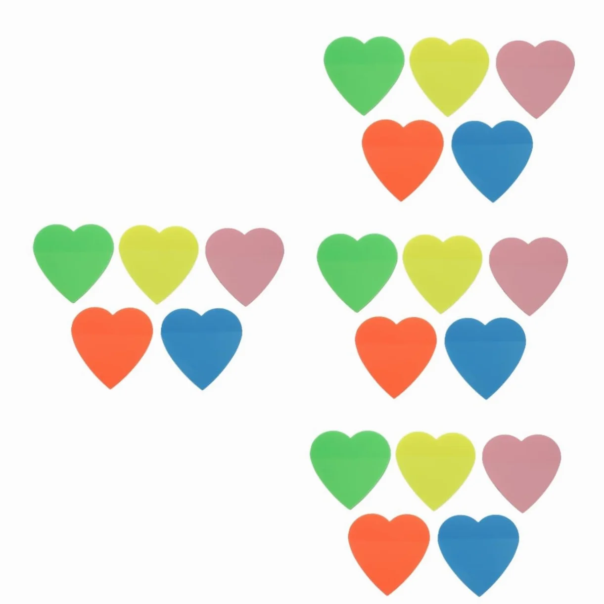 Operitacx 4pezzi Foglietti Adesivi Autoadesivi Colorati Pet Trasparente Da Forma Di Cuore Per Ufficio e Scuola Perfetti Per Annotazioni e Promemoria Senza Tracce