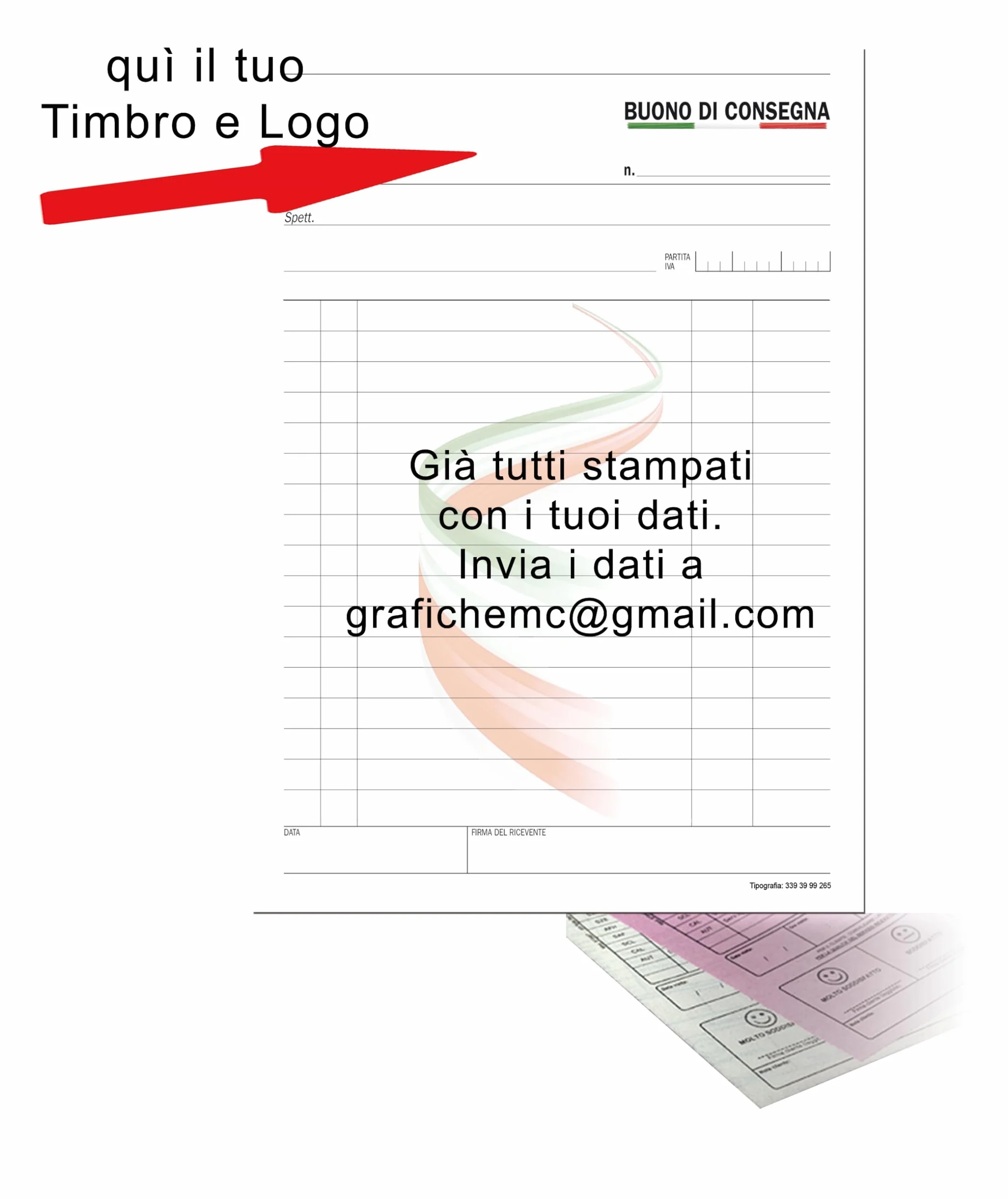Fascicoli Buoni di Consegna Personalizzati a 2 copie autoricalcanti, A5 (15x21 cm), 500 sztuk